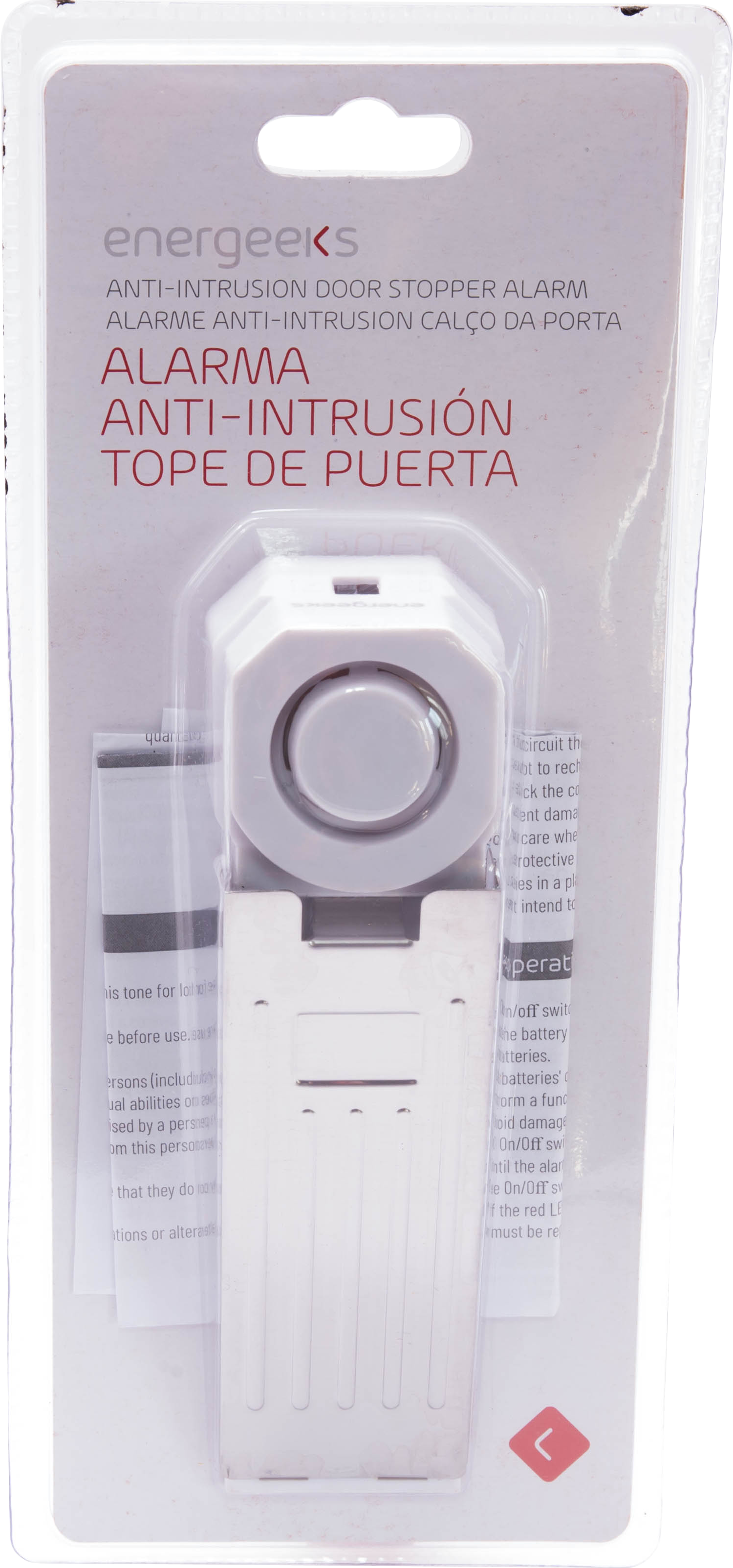 Minialarma portátil a pilas para zócalo puerta con sirena de 120db ENERGEEKS - 3