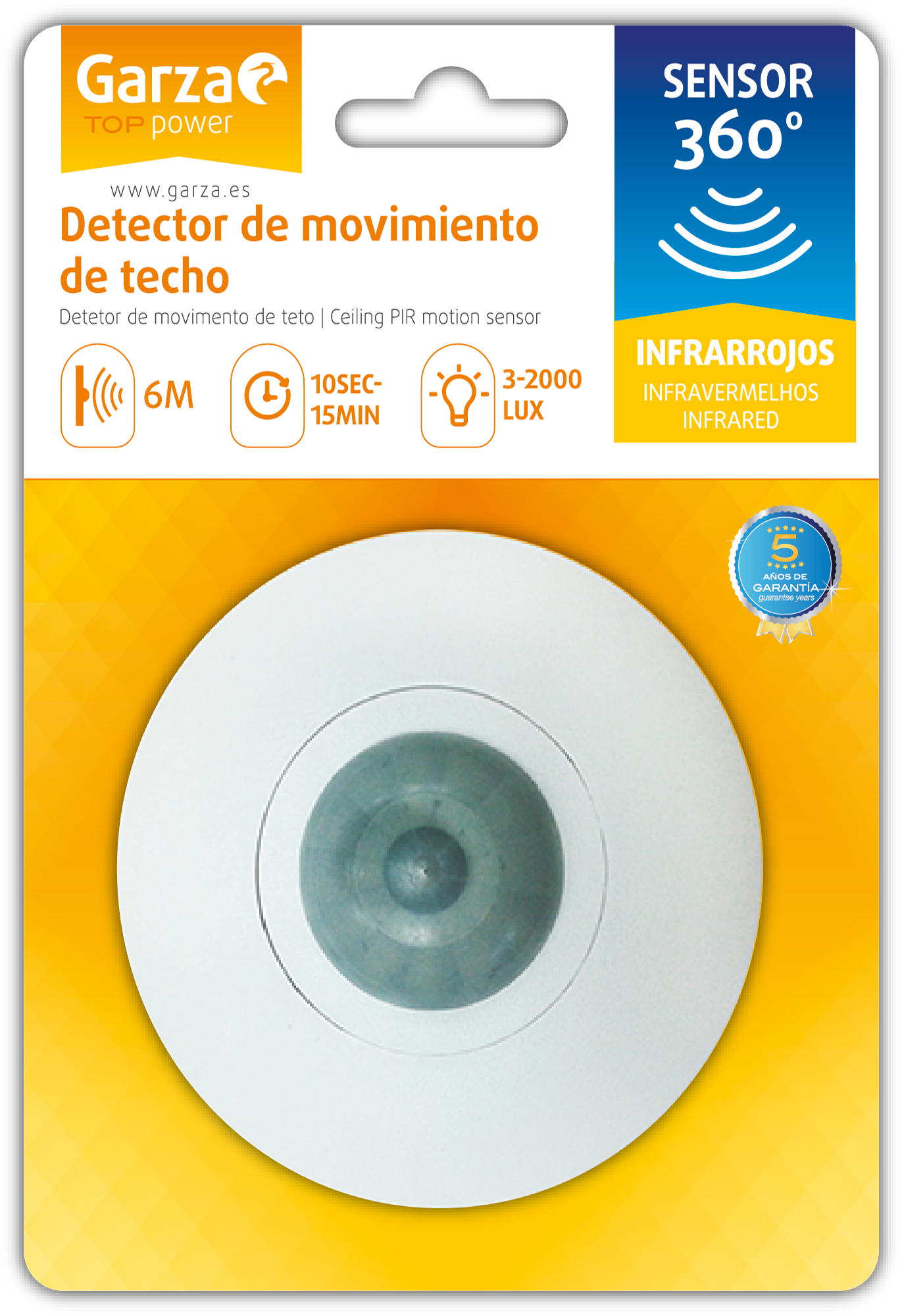Detetor de movimento TETO 360º GARZA - 4