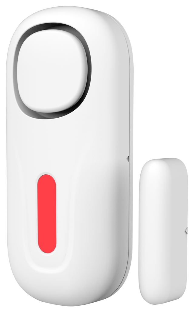 Minialarma de apertura a pilas para puertas+ventanas con mando y sirena 120dB