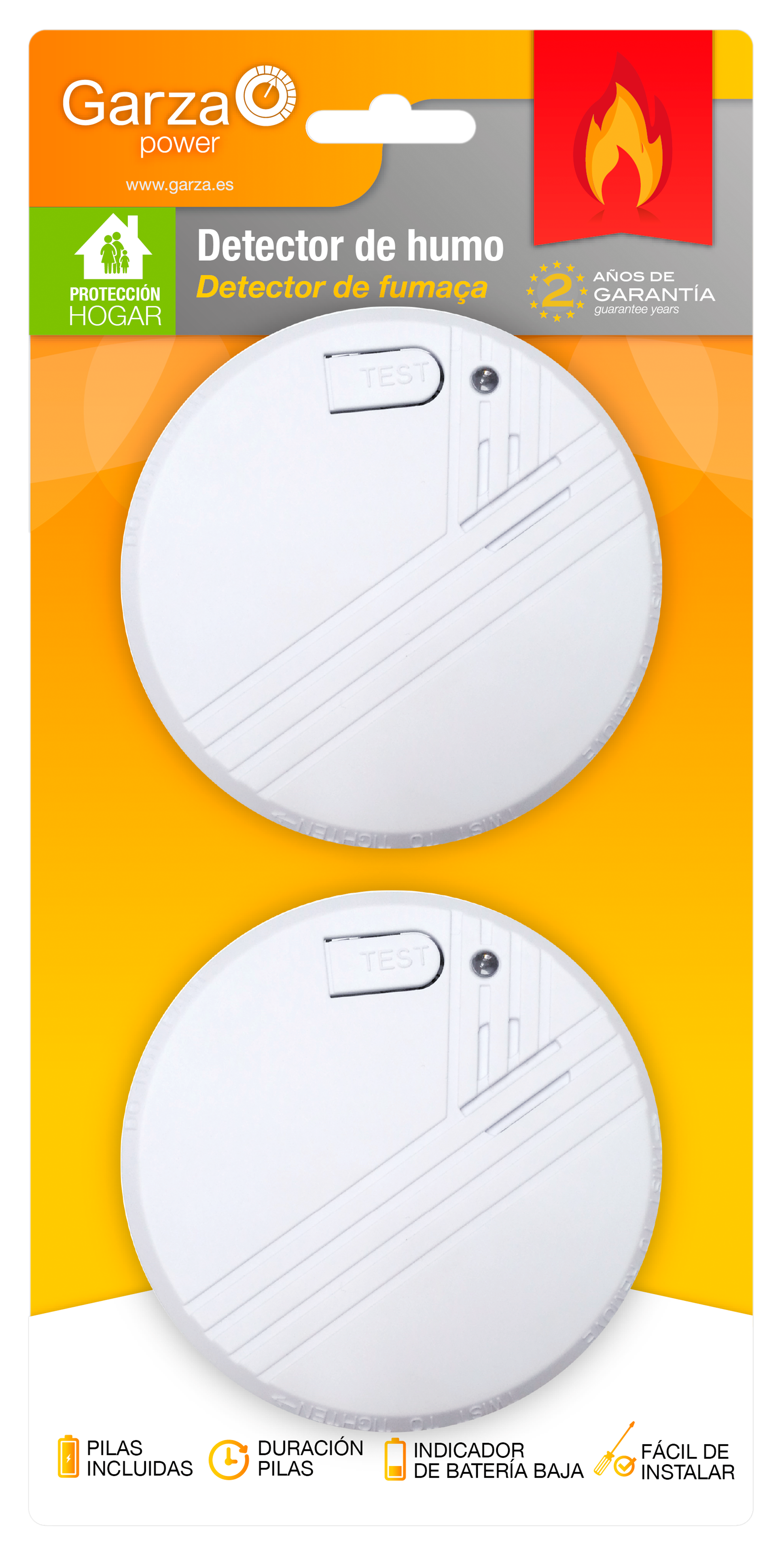 Pack de 2 detectores de humos GARZA - 6
