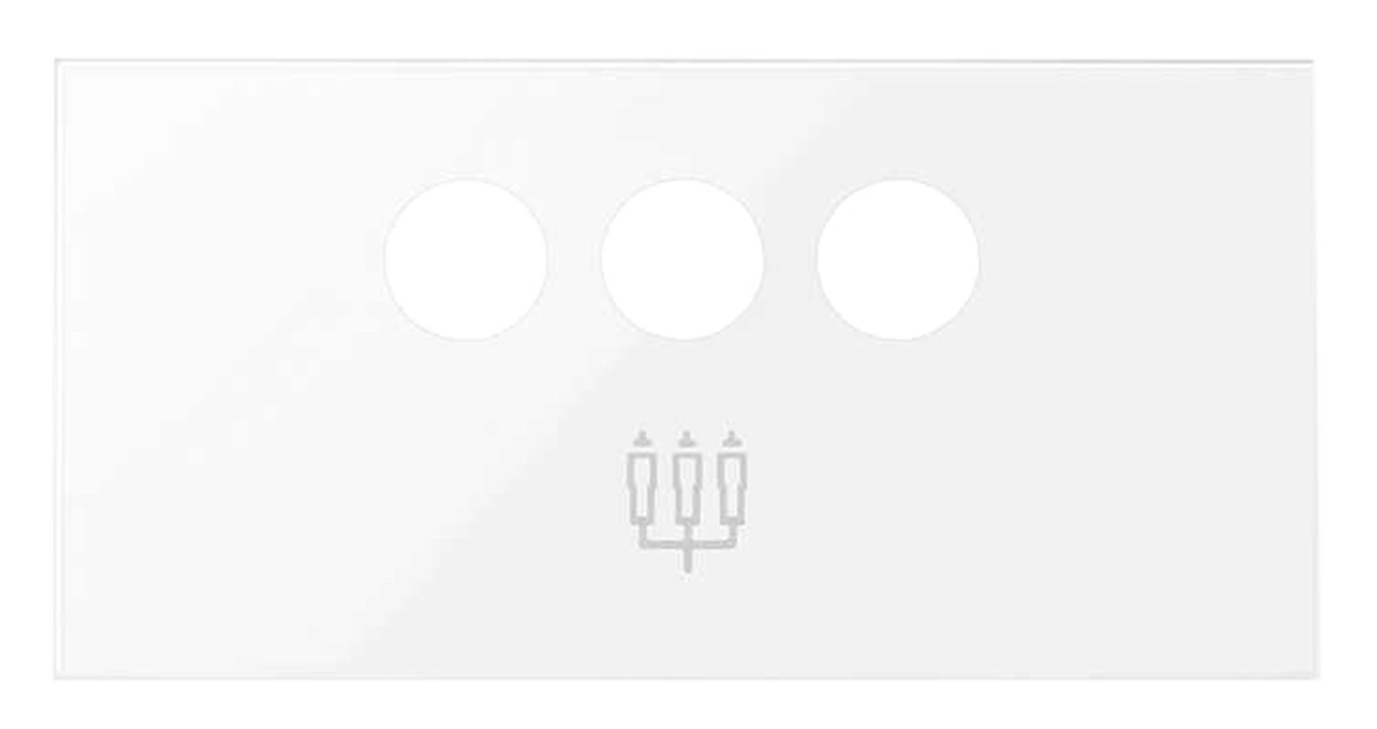 Tapa toma 3 rca estrecha simon 100 blanco