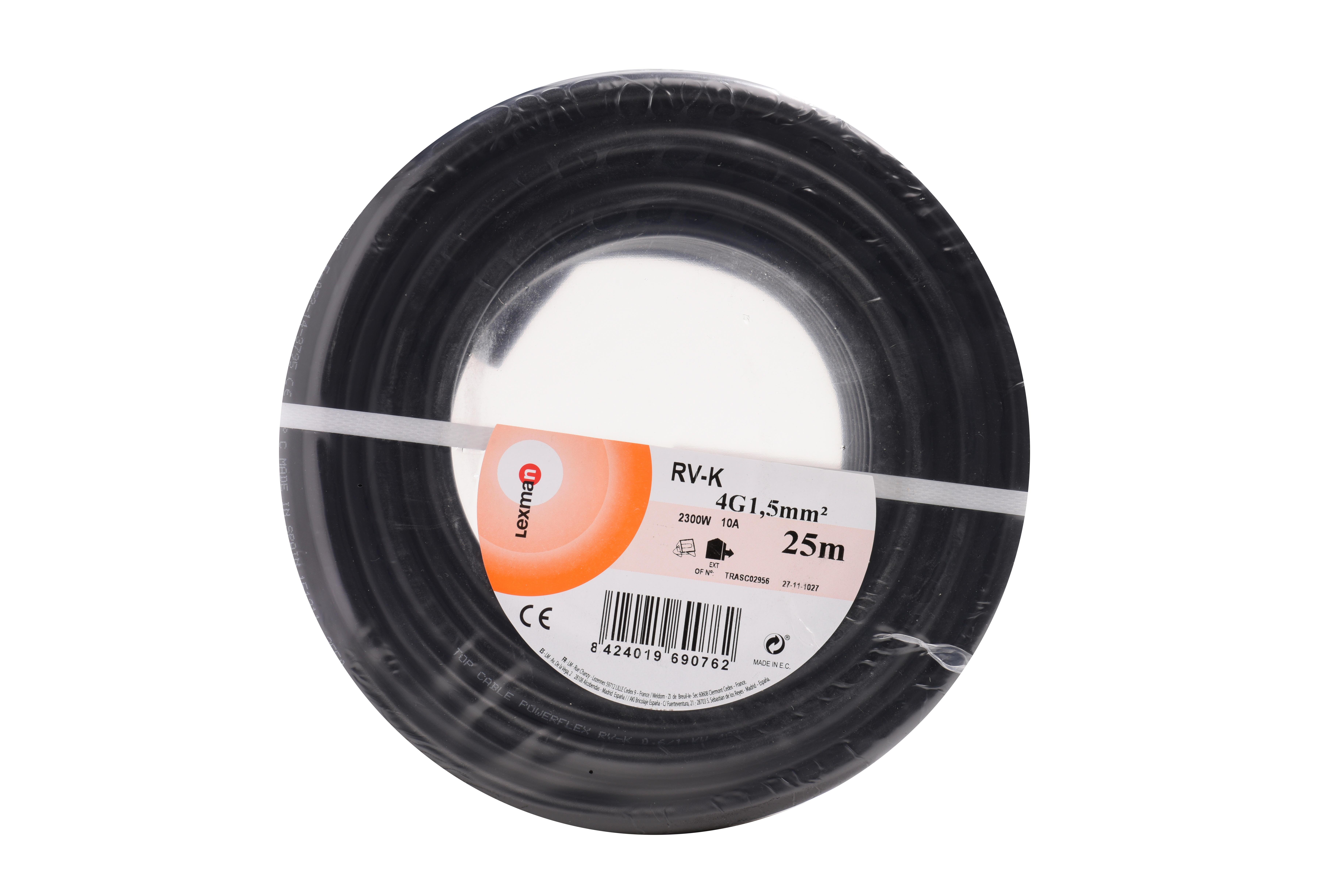 Manguera LEXMAN H07RV-K negro 4x1,5 mm² 25 m. - 5