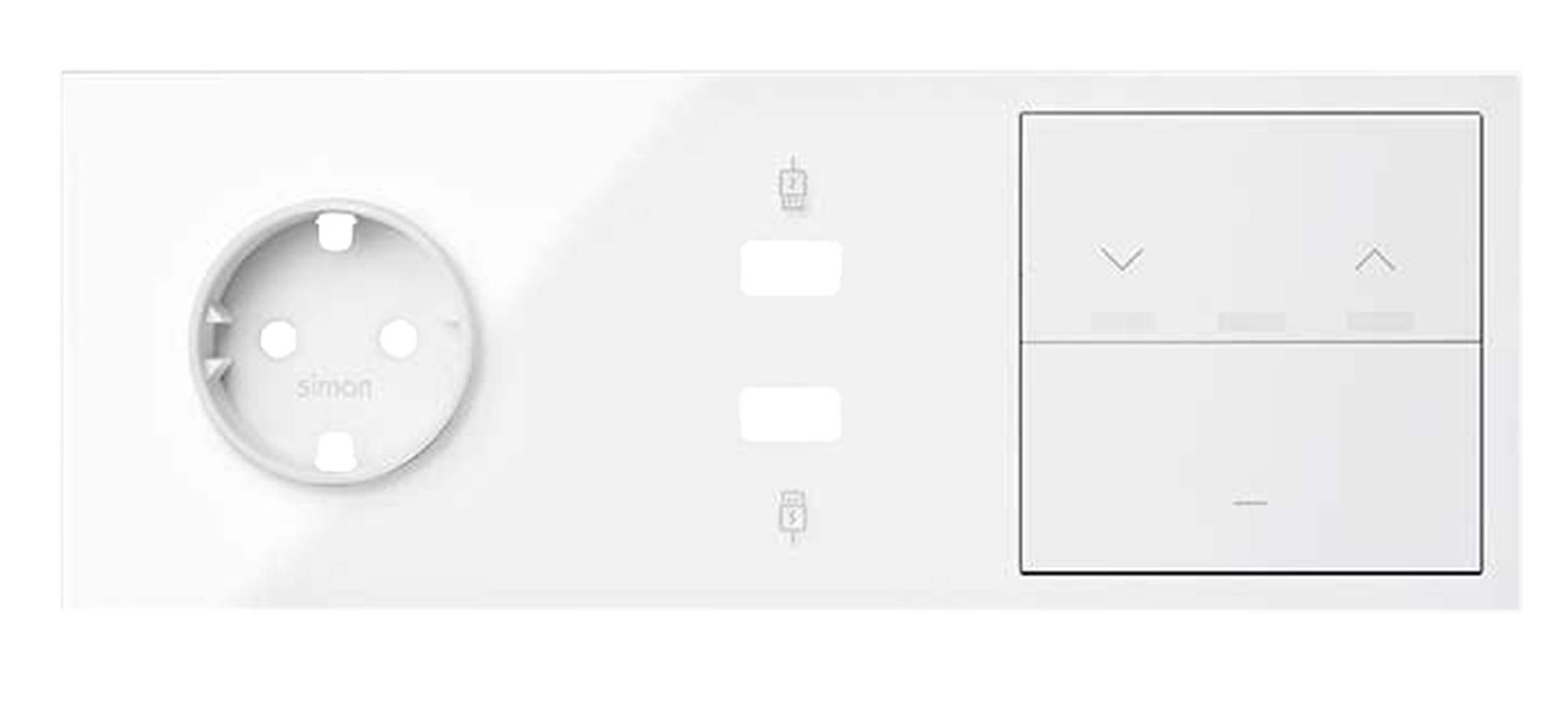 Kit enchufe frontal ench+2usb+pers+tecl blanco