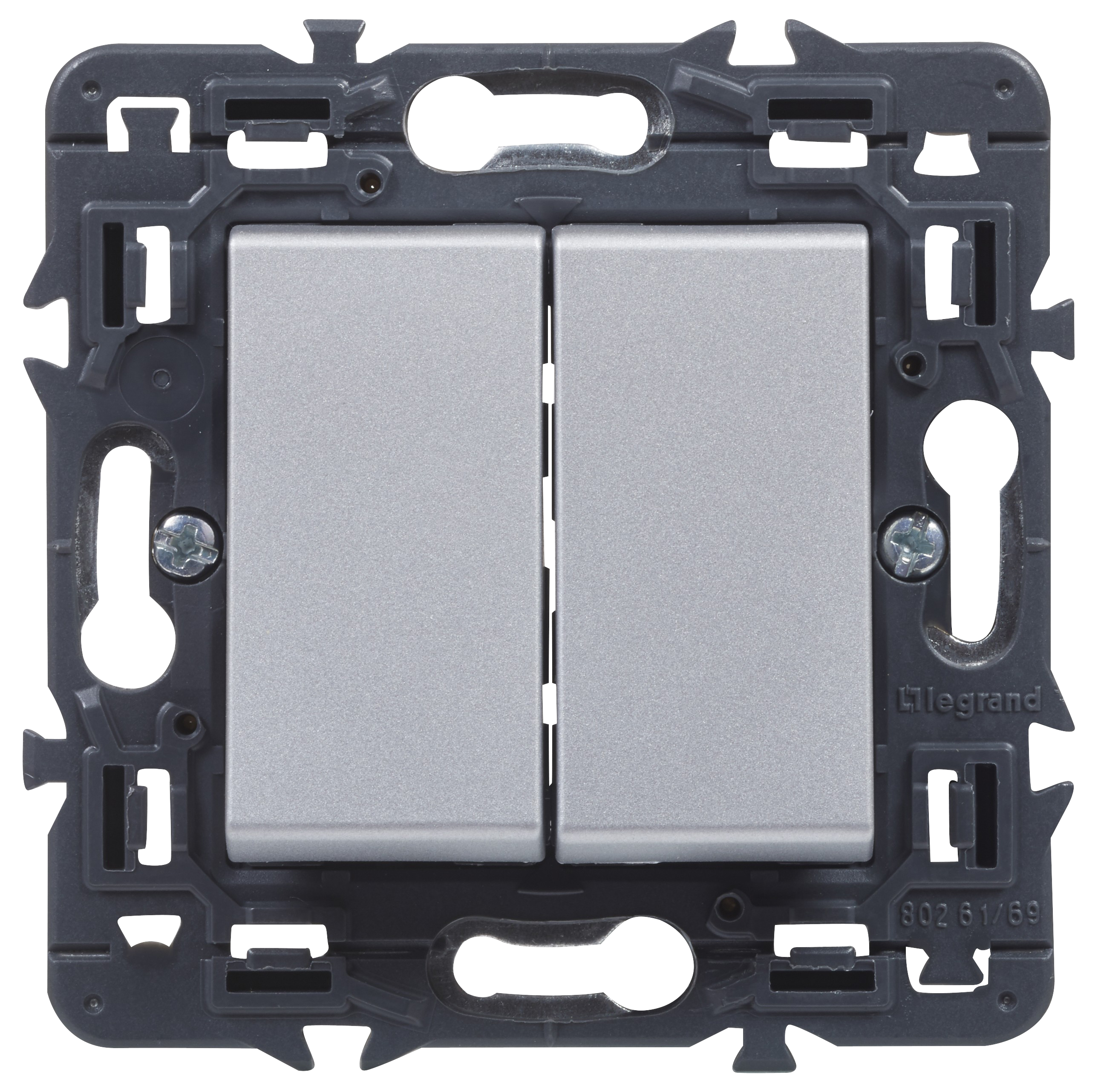 Interruptor doble legrand valena next aluminio