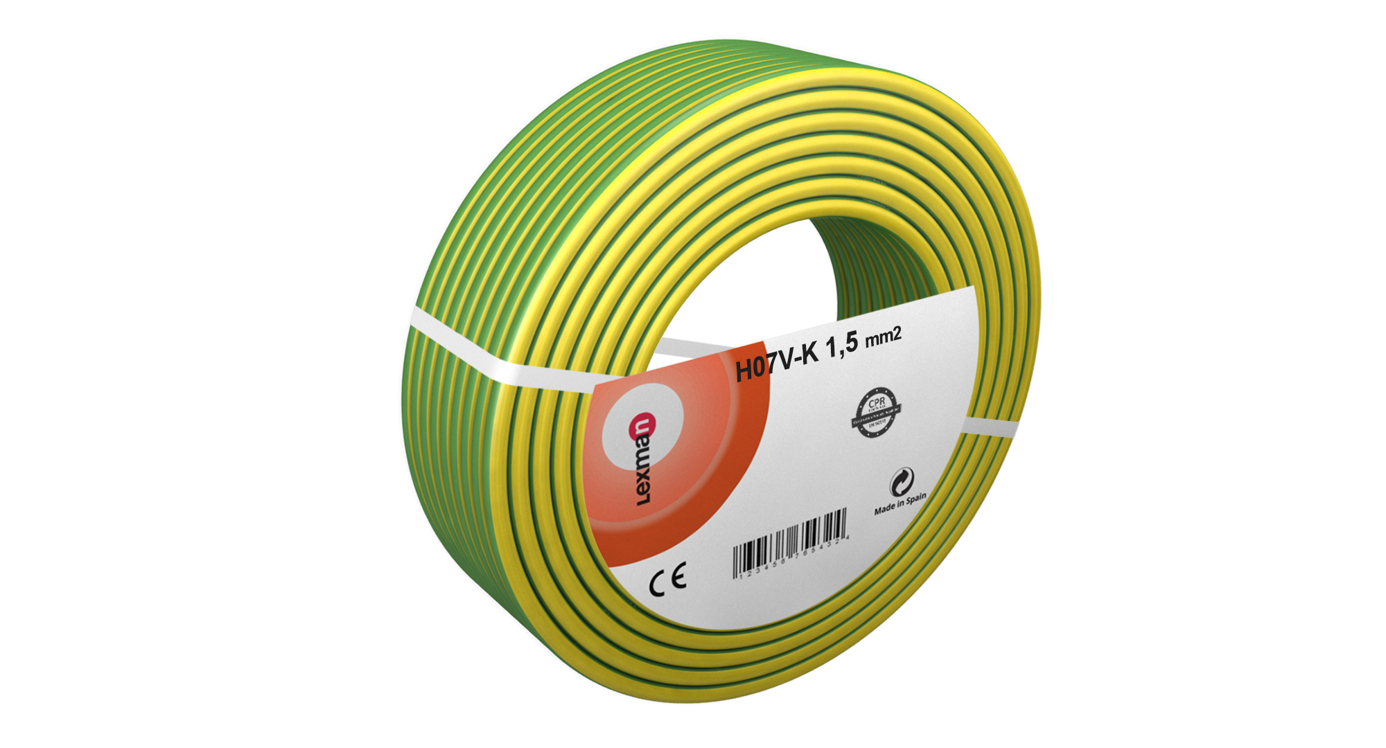 Cable eléctrico top cable h07v-k vd/amarillo 1,5 mm² 200 m