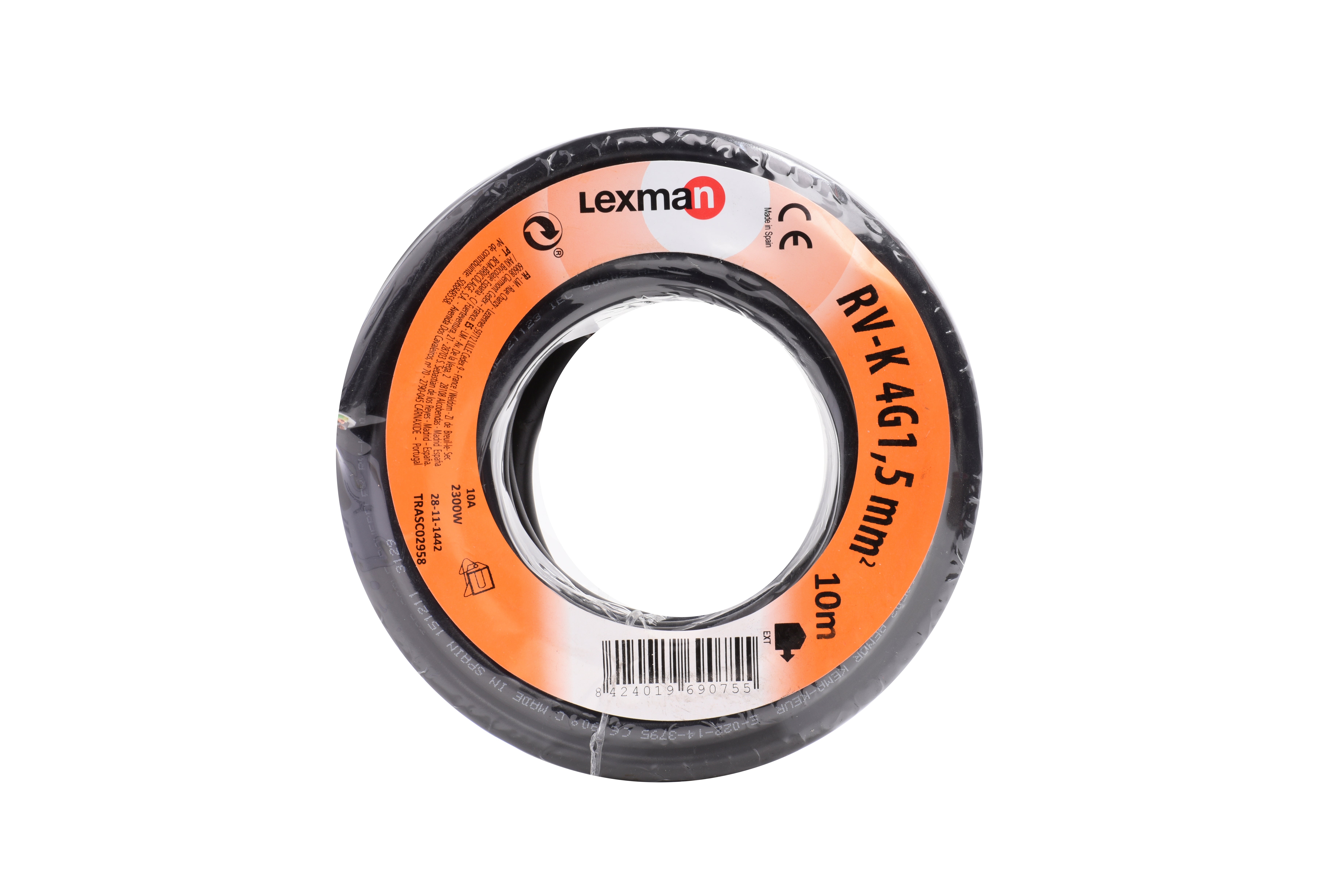 Manguera LEXMAN H07RV-K negro 4x1,5 mm² 10 m. - 5