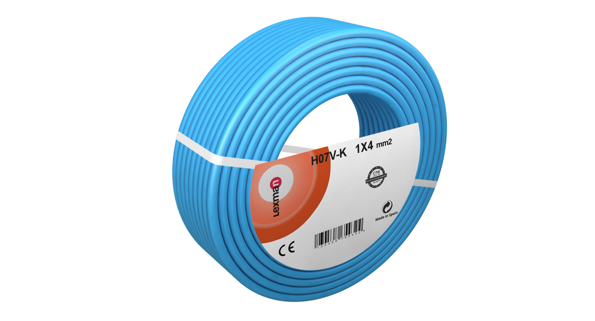 Cable eléctrico lexman h07v-k azul 4 mm² 50 m