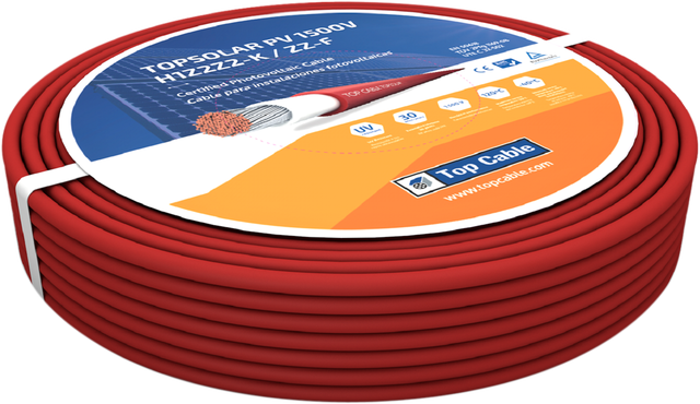 Cabo solar 1X6mm vermelho 25M