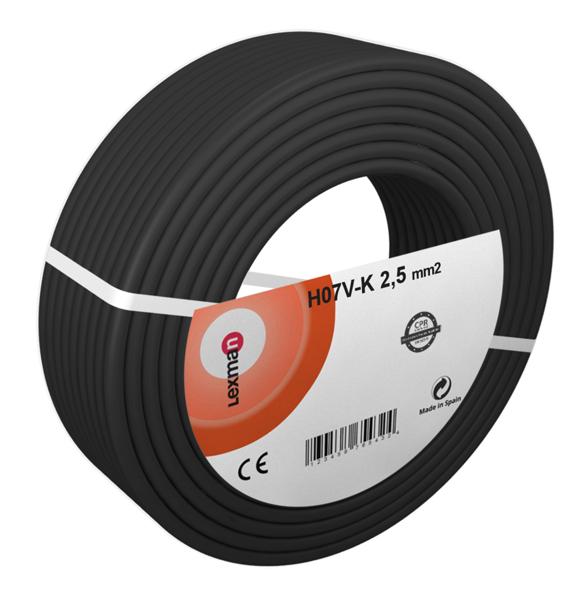 Cable eléctrico top cable h07v-k negro 2,5 mm² 200 m