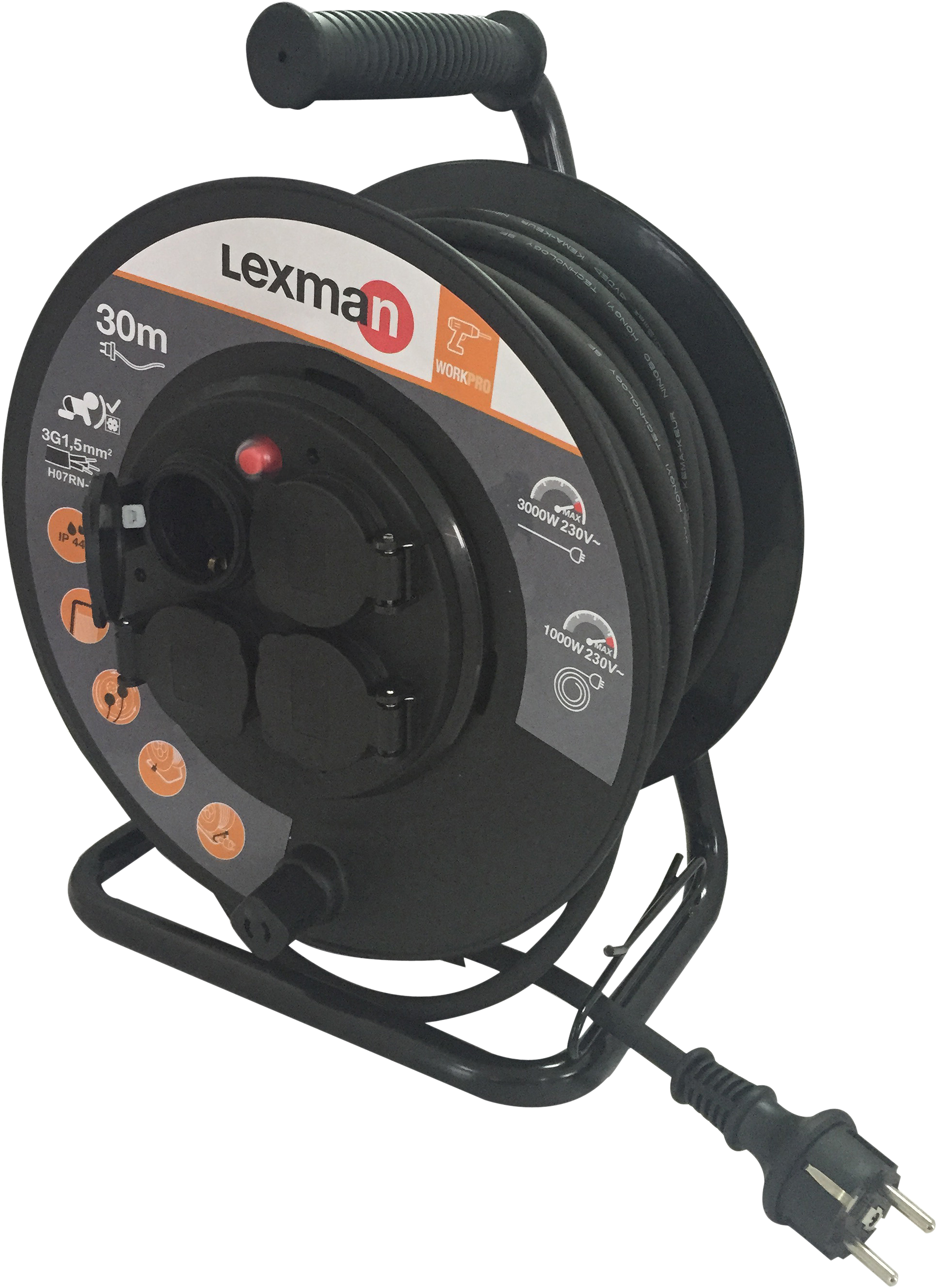 Enrolador de exterior LEXMAN 4 TOMADAS RNF 3G1.5 IP44 30M - 5