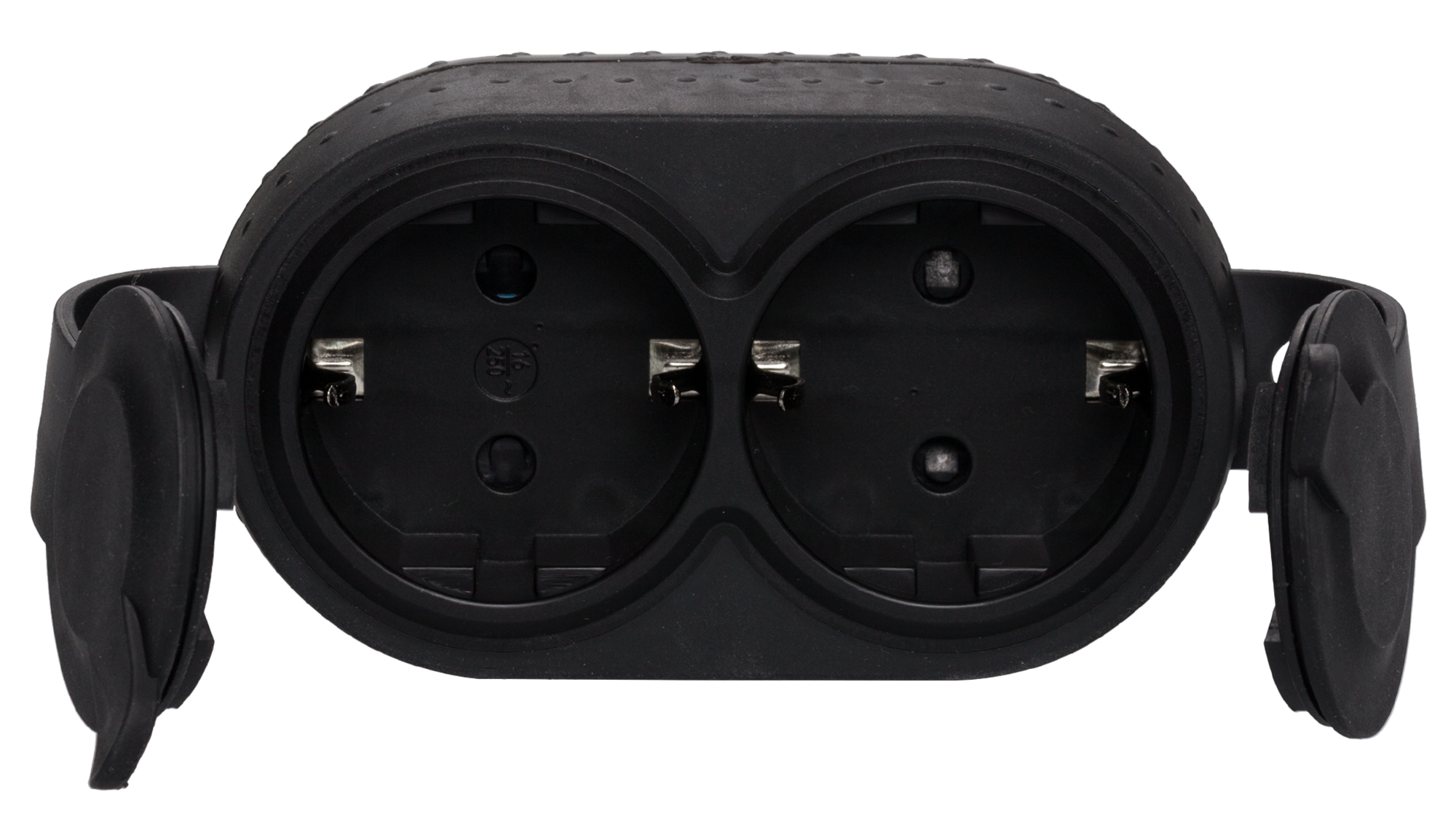Ficha dupla exterior 2P+T IP44 preto Legrand - 2