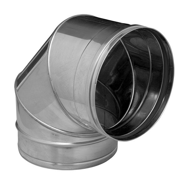 Codo 90º de acero inoxidable de 125 de diámetro