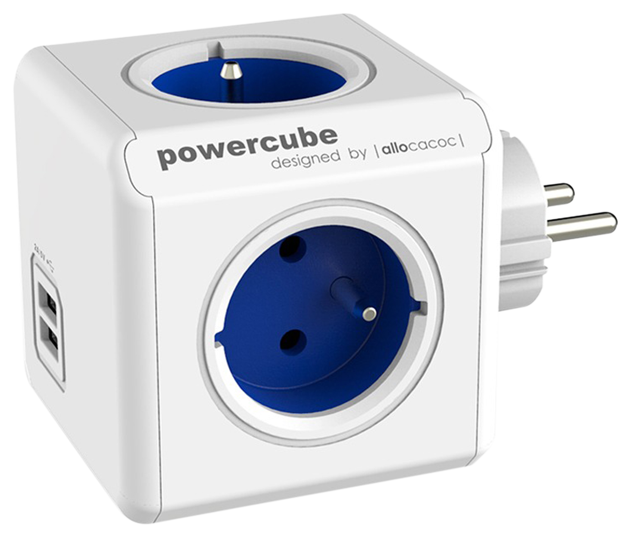 Base múltiple de 4 enchufes powercube con usb, sin cable