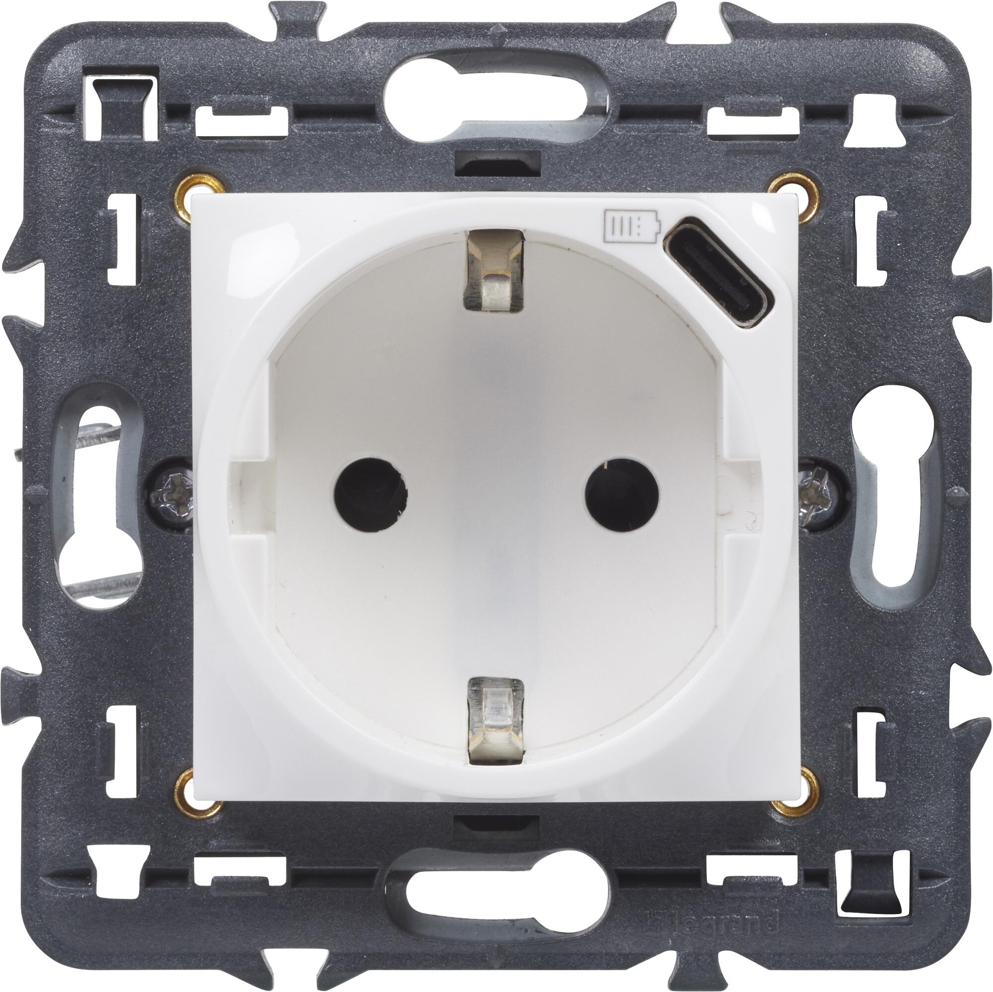 Enchufe + usb c legrand valena next blanco