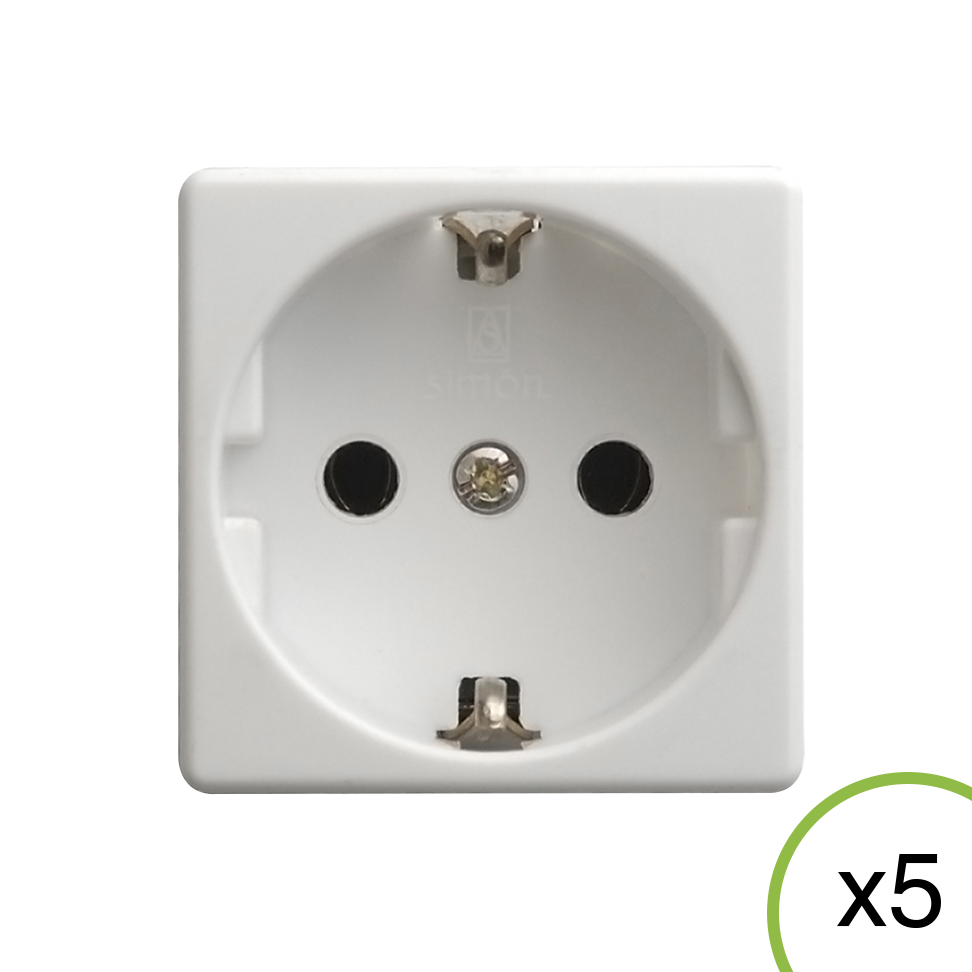 Pack de 5 enchufes simon 27 blanco