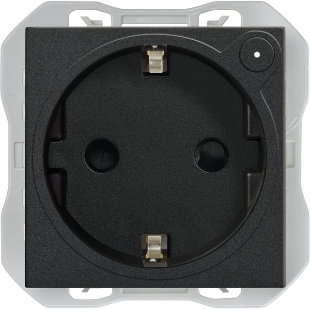 Enchufe con toma de tierra SIMON 270 negro mate