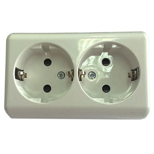 Base de 2 enchufes simon blanco