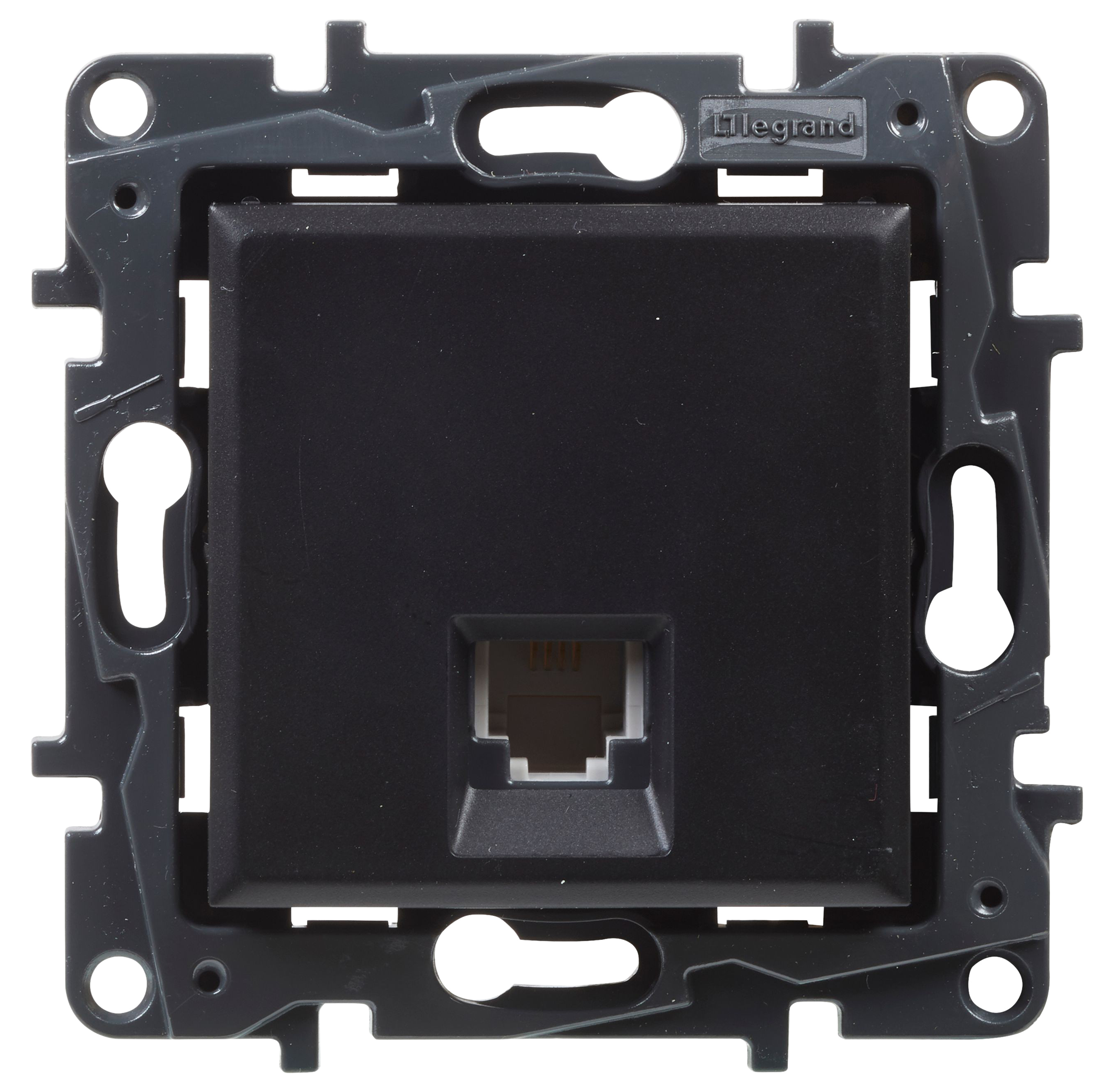 Toma de teléfono legrand niloé step negro