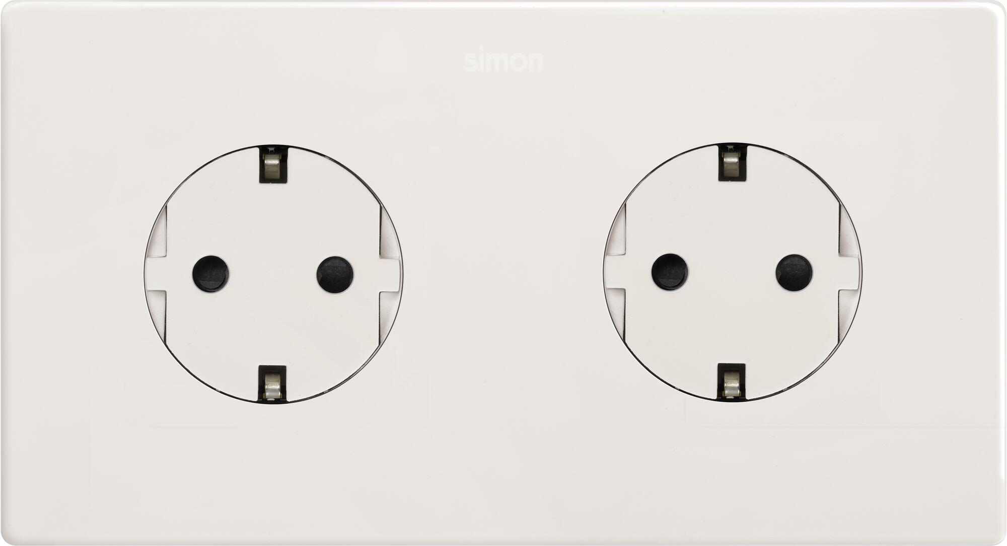 Kit 2 enchufes clean simon 270 blanco