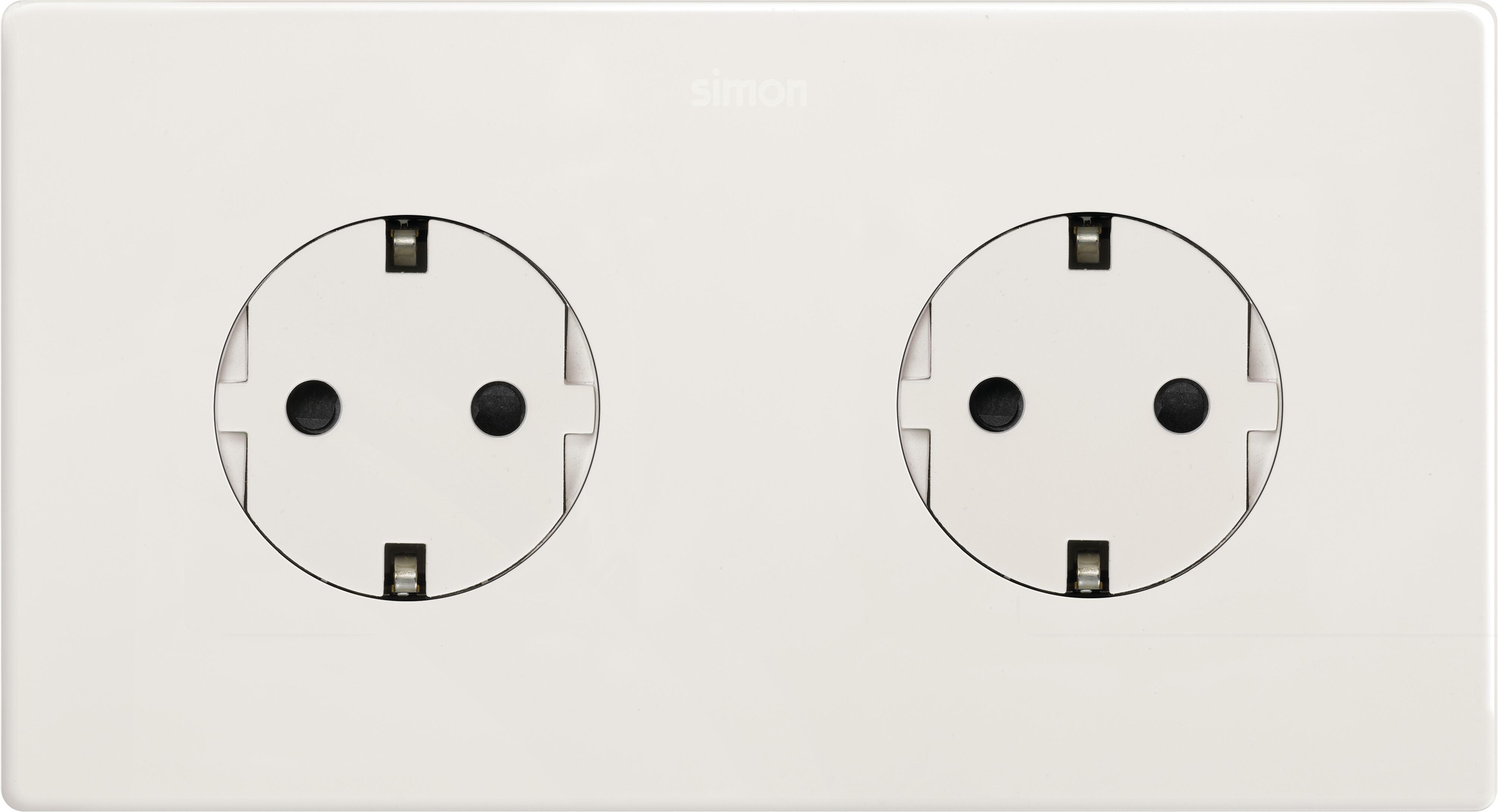 Kit 2 enchufes clean simon 270 blanco