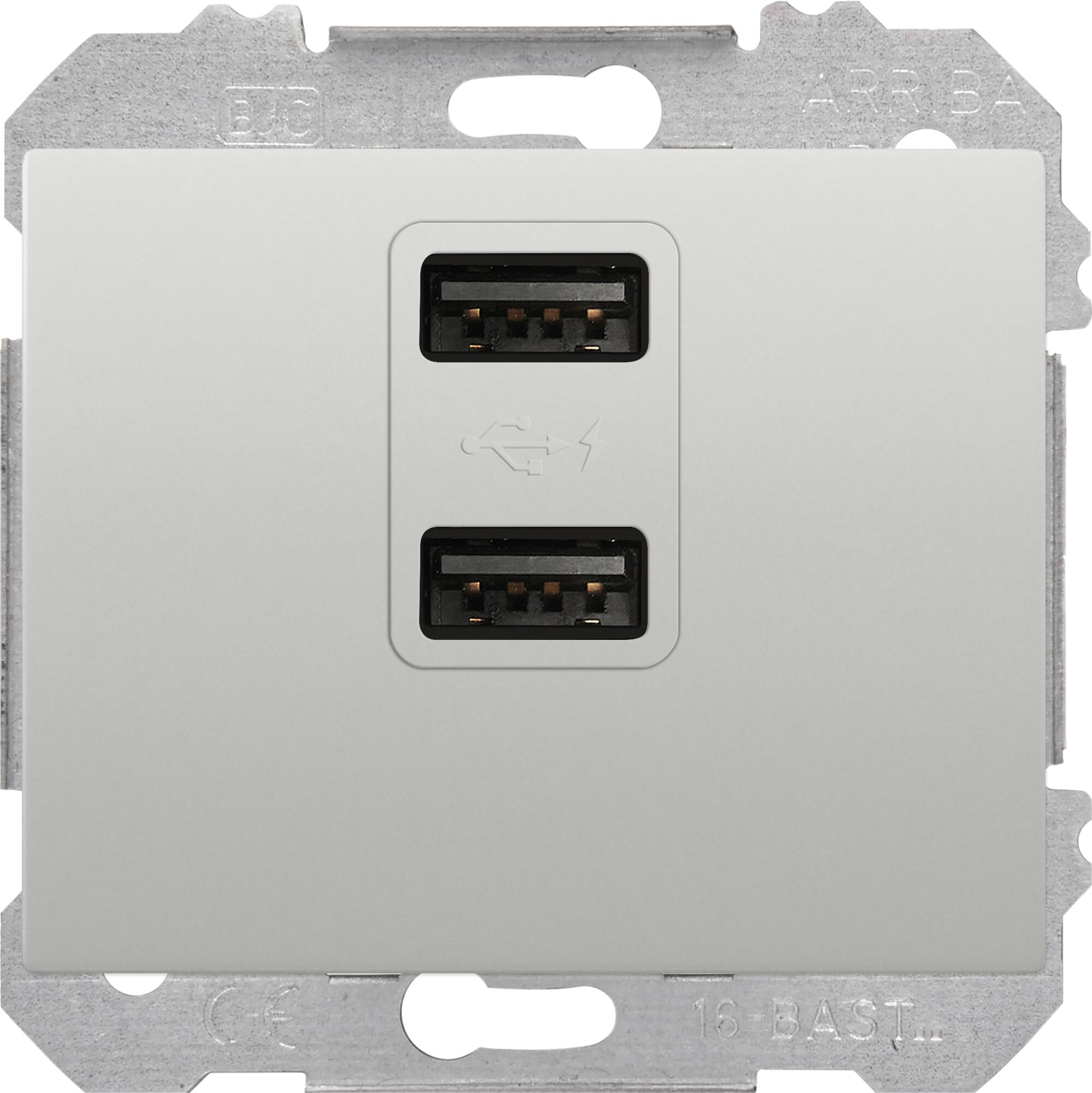 Cargador 2xusb aluminio iris