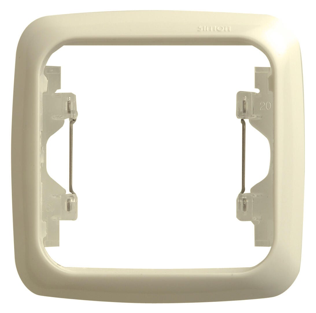 Placa De 2 Elementos Simon - Color Marfil Brillante - Dimensiones 86x164mm, Para Instalaciones Eléctricas