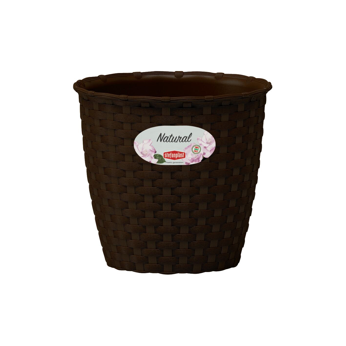 Coprivaso STEFANPLAST in polipropilene marrone H 12.8 x ø 14 cm - 3