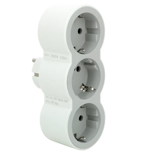 Ficha tripla 2P+T LEGRAND FRONTAL BRANCA/CINZ.