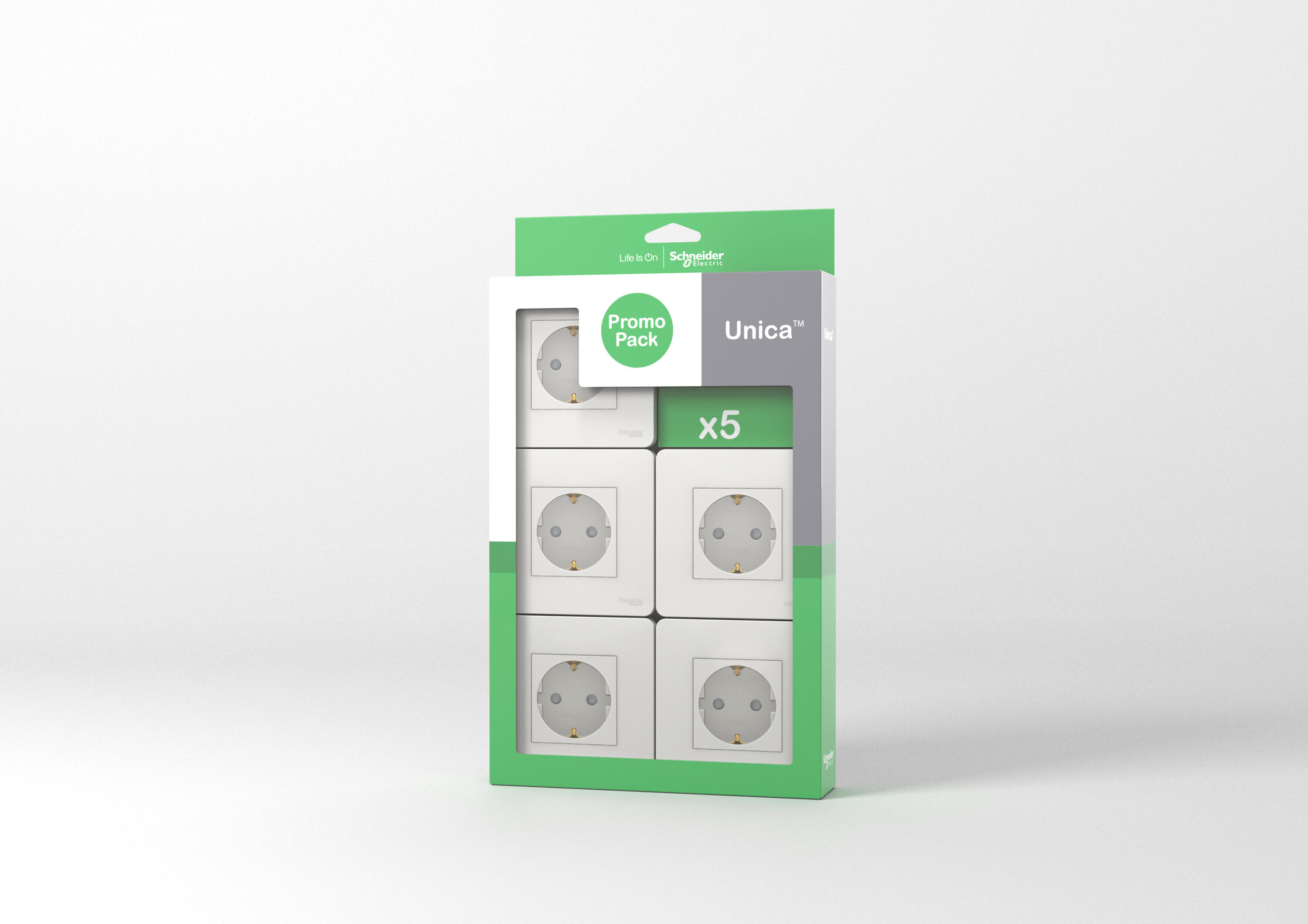 Pack 5 enchufes new unica polar