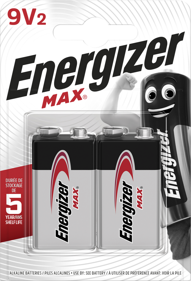 Pack 2 pilas alcalinas 6LR61 ENERGIZER MAX