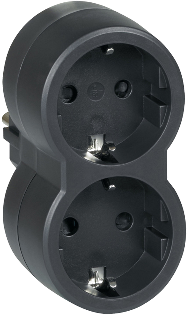 Ficha dupla frontal antracite Legrand