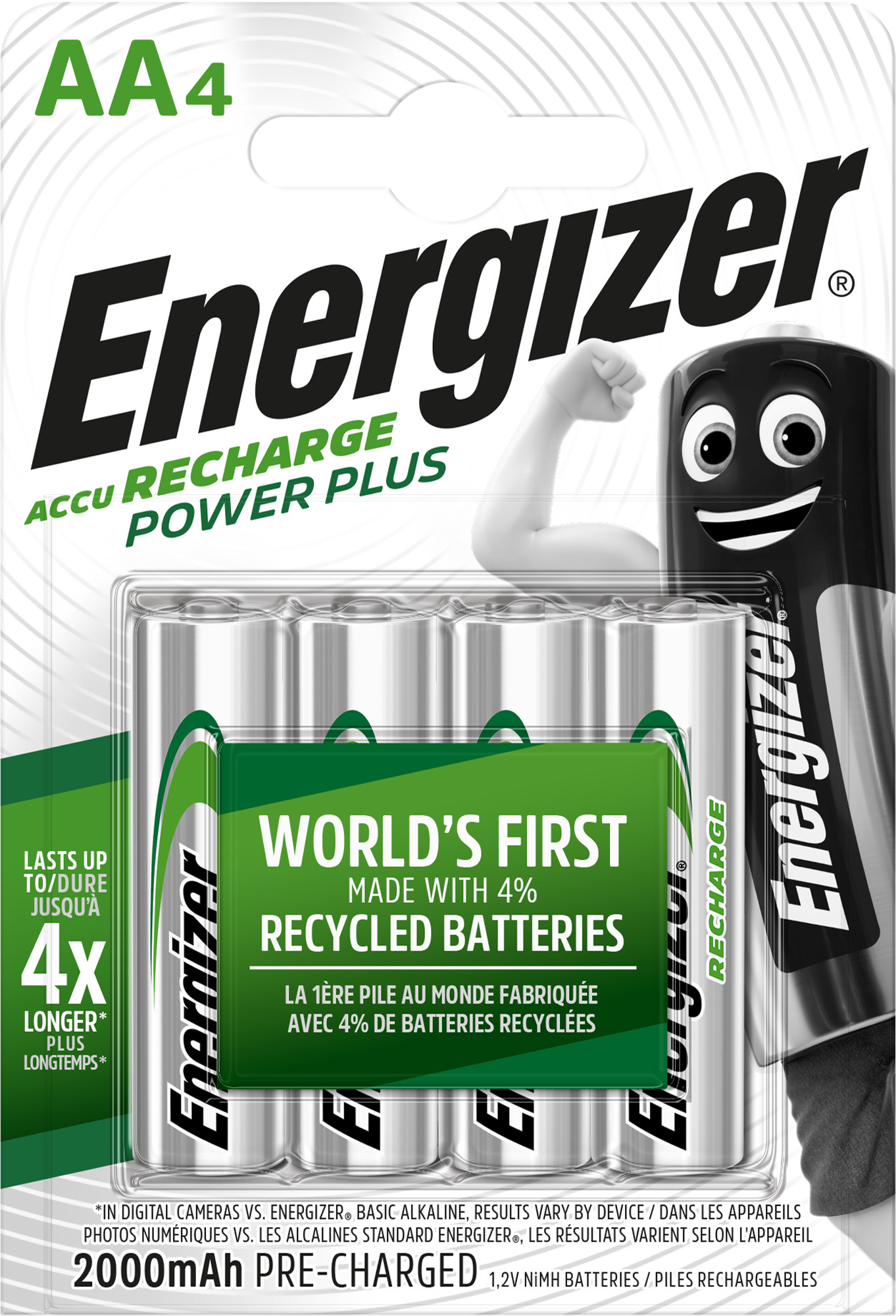 Pack de 4 pilas recargables ENERGIZER LR06 AA de 2000 mAh - 2