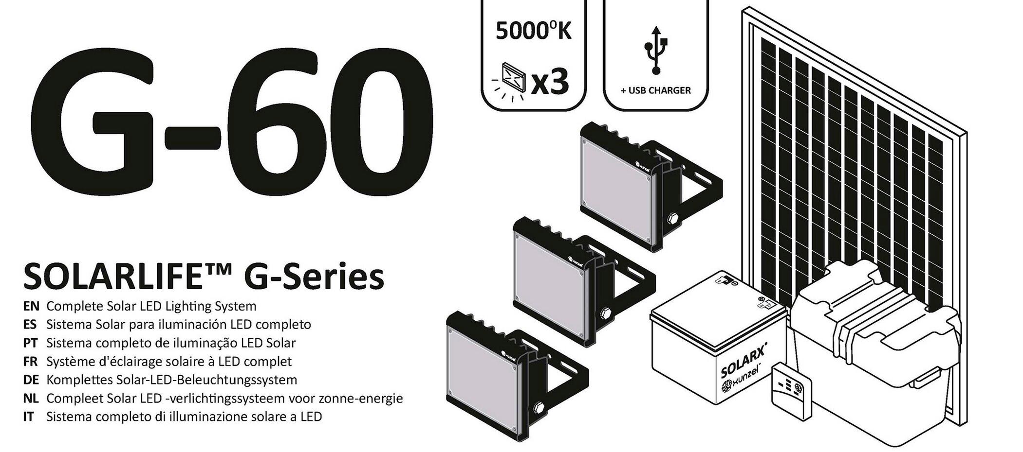Kit Solar de Iluminação LED de alta eficiência SOLARLIFE-XUNZEL-G60 - 5