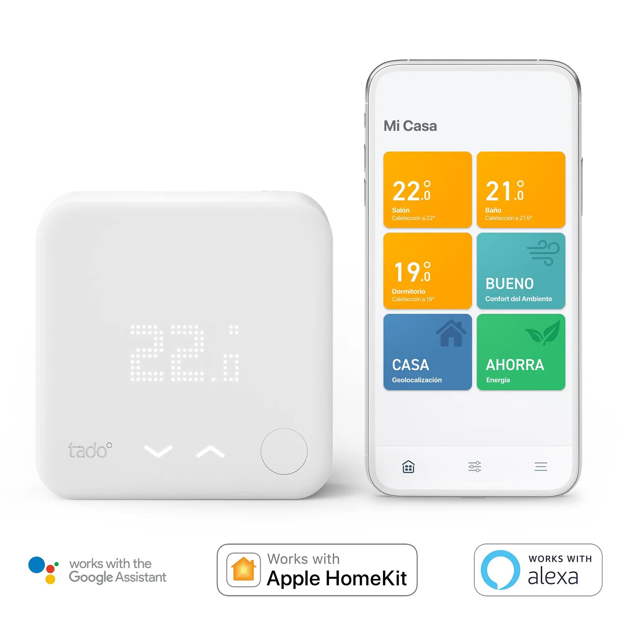 Termostato WiFi inteligente SPC VESTA THERMOSTAT para caldera de gas,  manejo por app, compatible Alexa/Google, de pared - Blanco