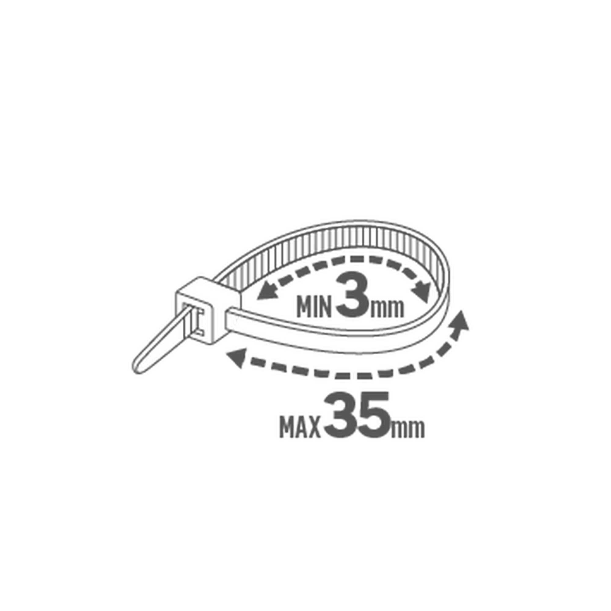 100 abraçadeiras LEXMAN 3.5MM X 150MM BRANCAS - 5