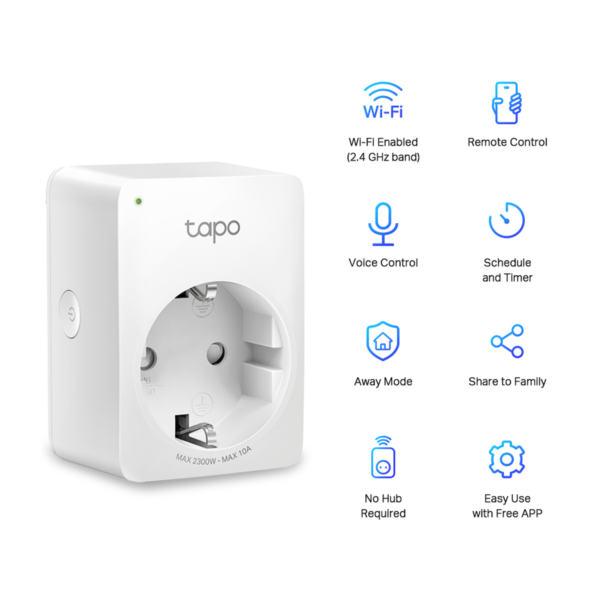 Tomada wifi 2,4ghz TPLINK tapo P100 10A - 6