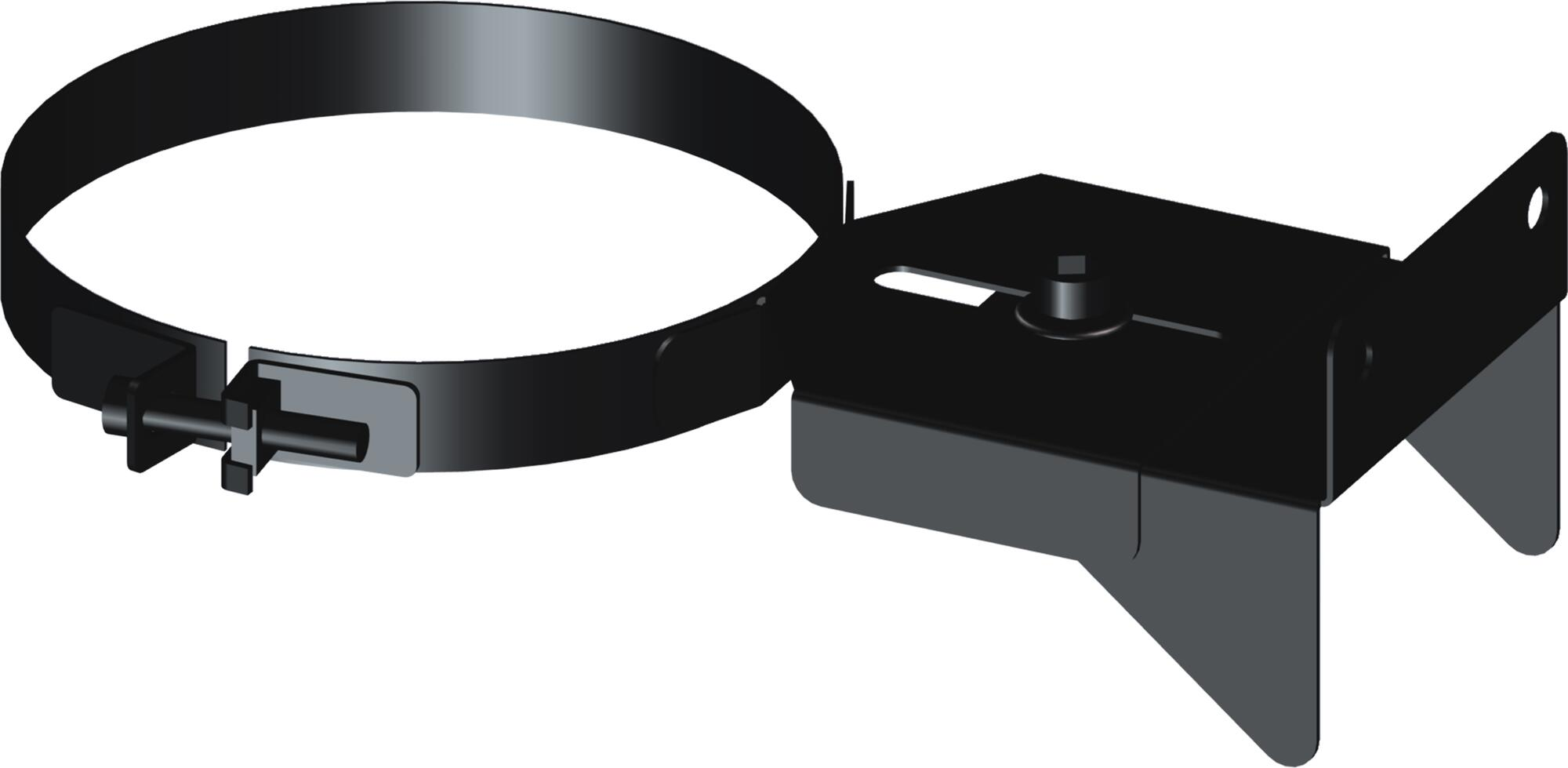 Ancl. regulable plano acabado black para tubo aislado gama sw ø130 dinak