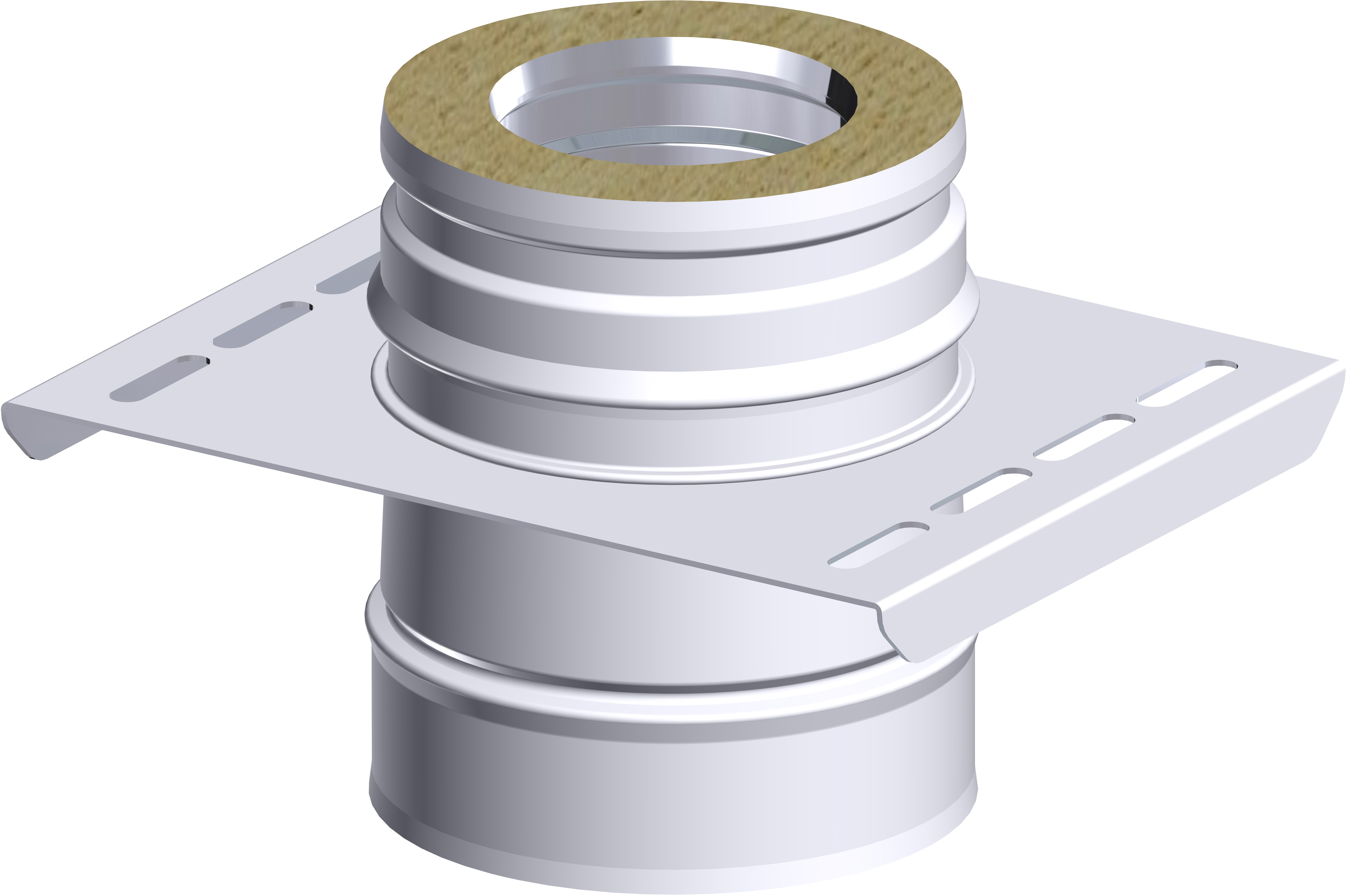 Placa de anclaje en silla con carrete gama dw acabado blanco ø100/160 dinak