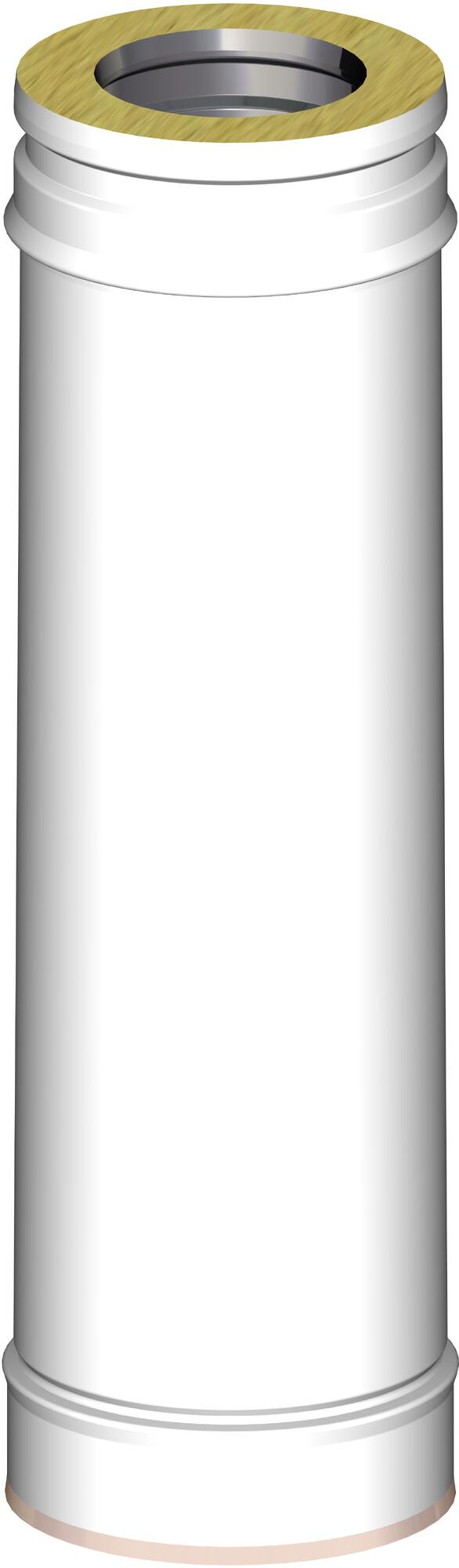 Tubo para estufa de pellet aislado dw 316l/304 440mm ø80 blanco