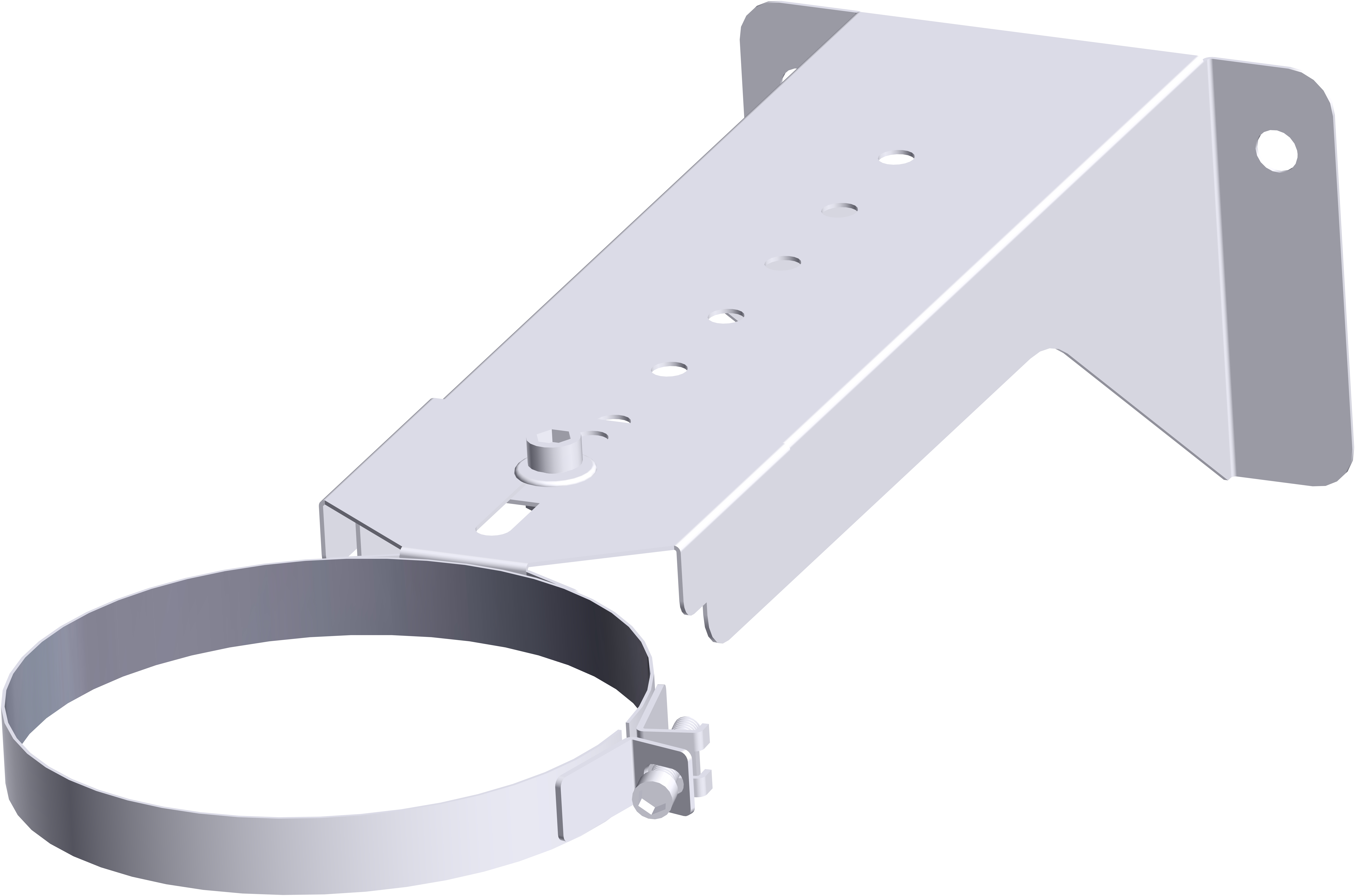 Anclaje recortable corto plano dw blanco ø80