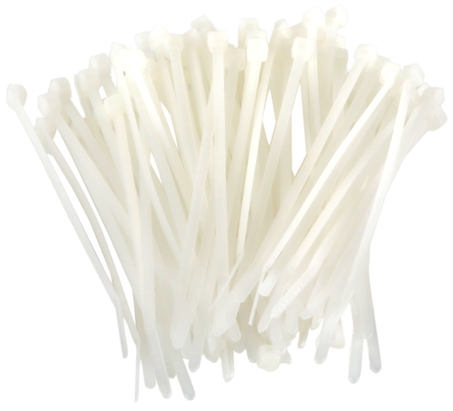 Bolsa de 100 bridas H&T blancas de 2,5x100 mm