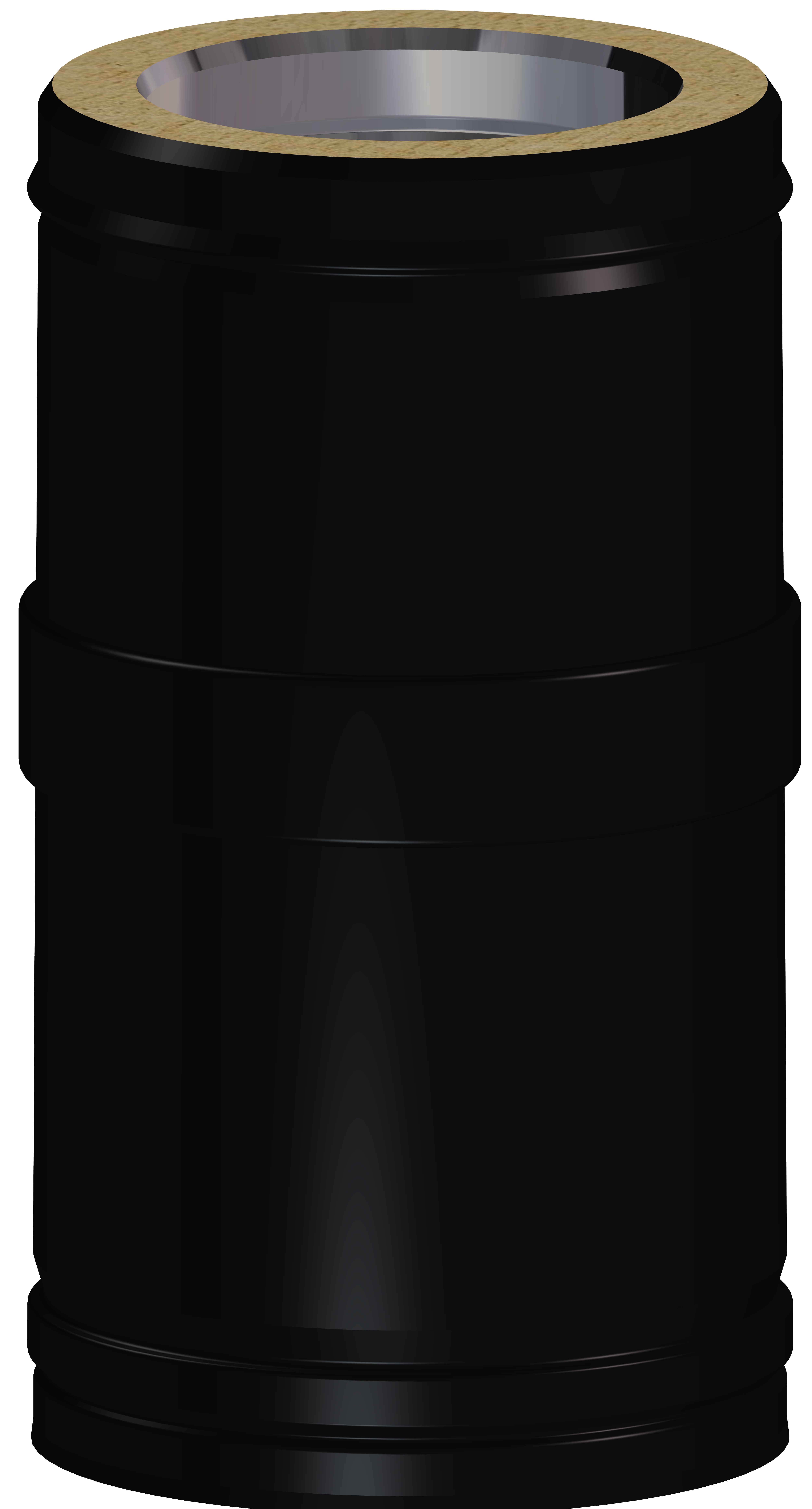 Tubo extensible para estufa de leña aislado dp 316l/glv 370-550mm ø125 negro