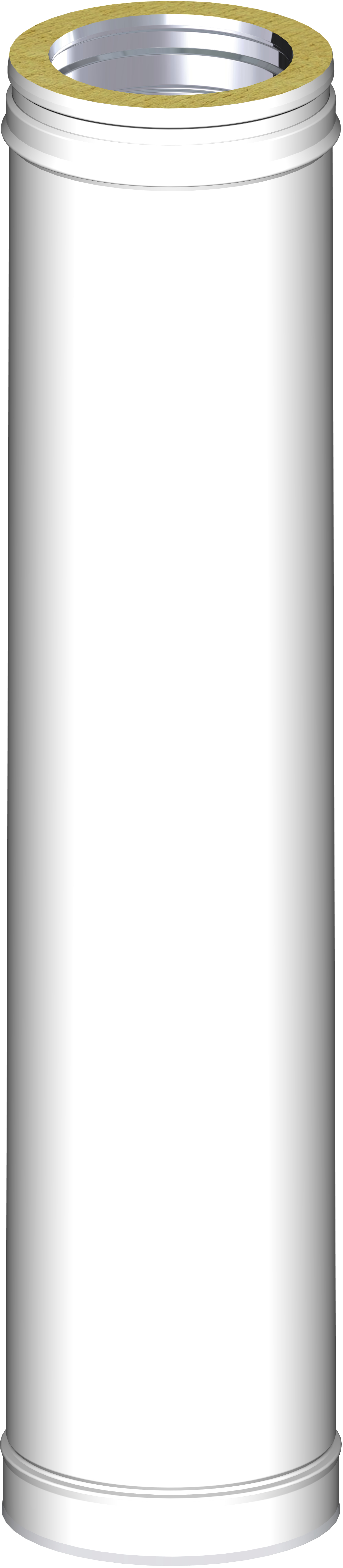 Tubo extensible para estufa de pellet aislado dw 316l/glv 350-530mm ø100 blanco