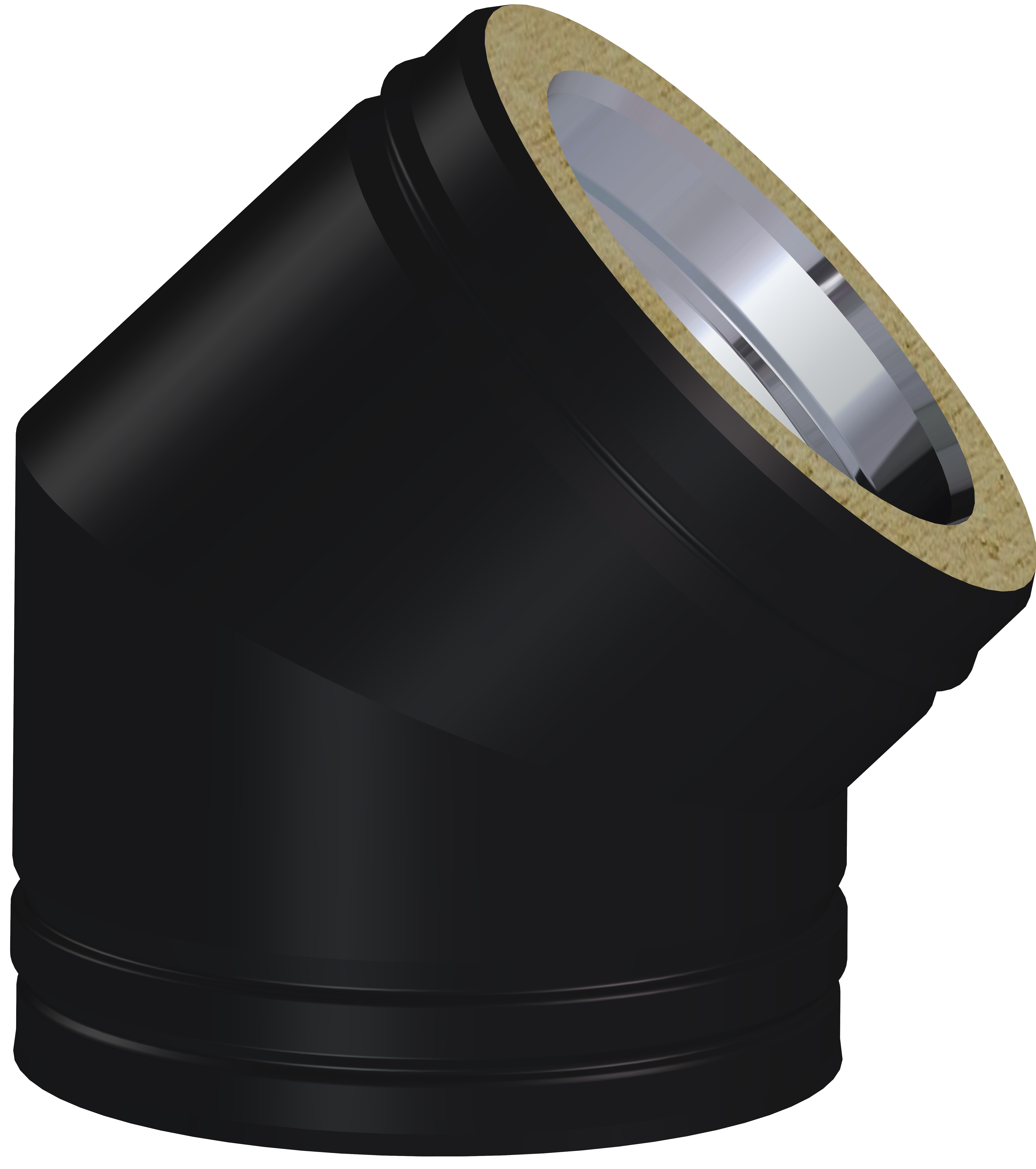 Codo 45° negro ø125