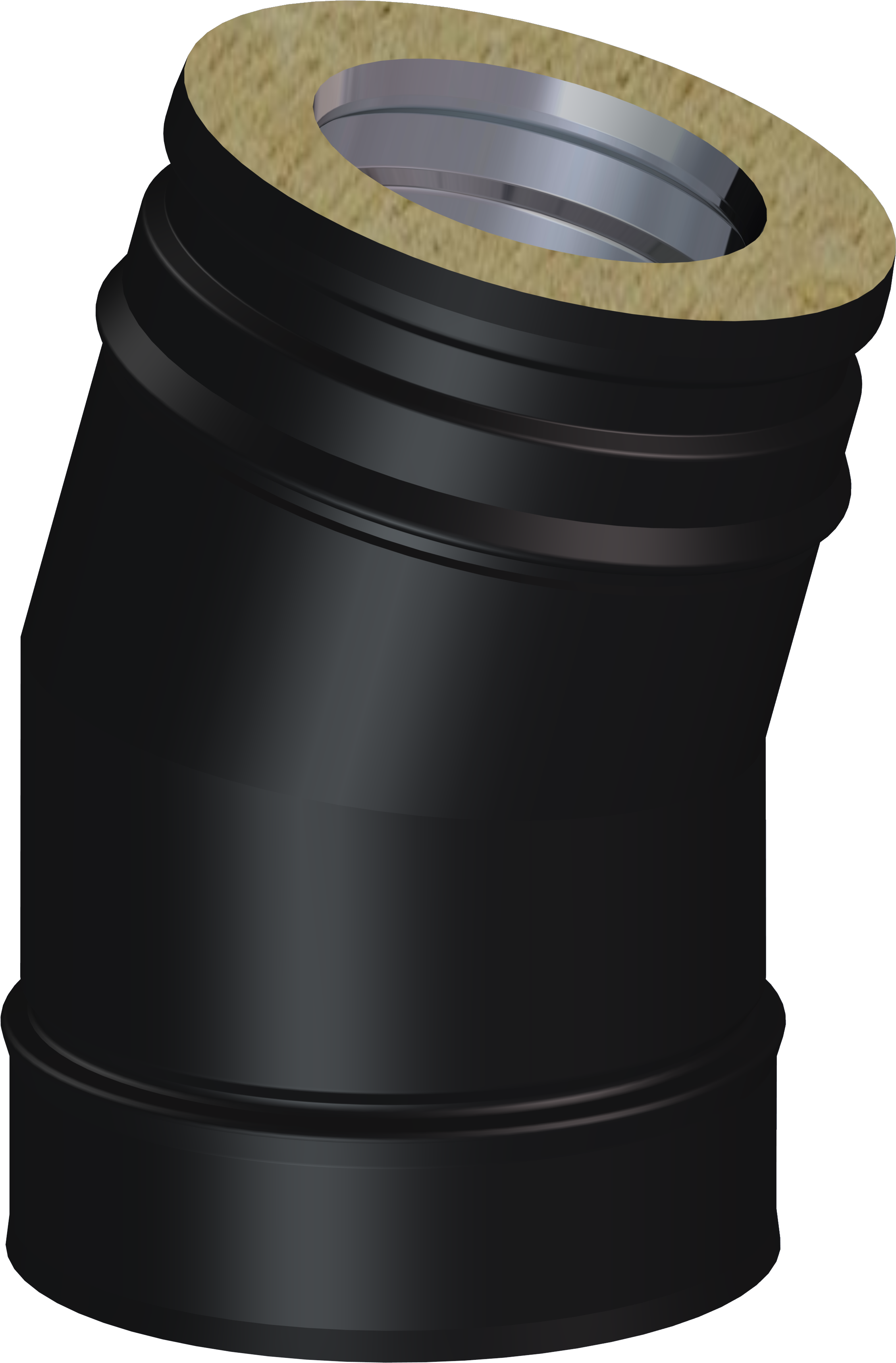 Codo 15° dw negro ø80
