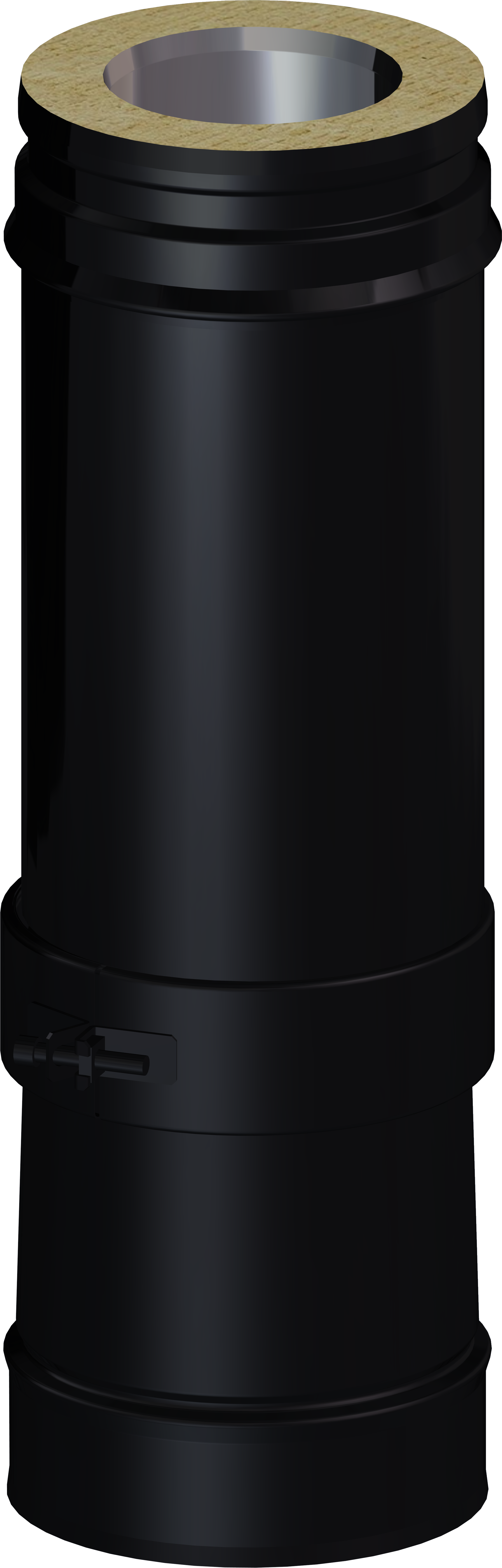 Tubo extensible para estufa de pellet aislado dw 316l/glv 350-530mm ø100 negro