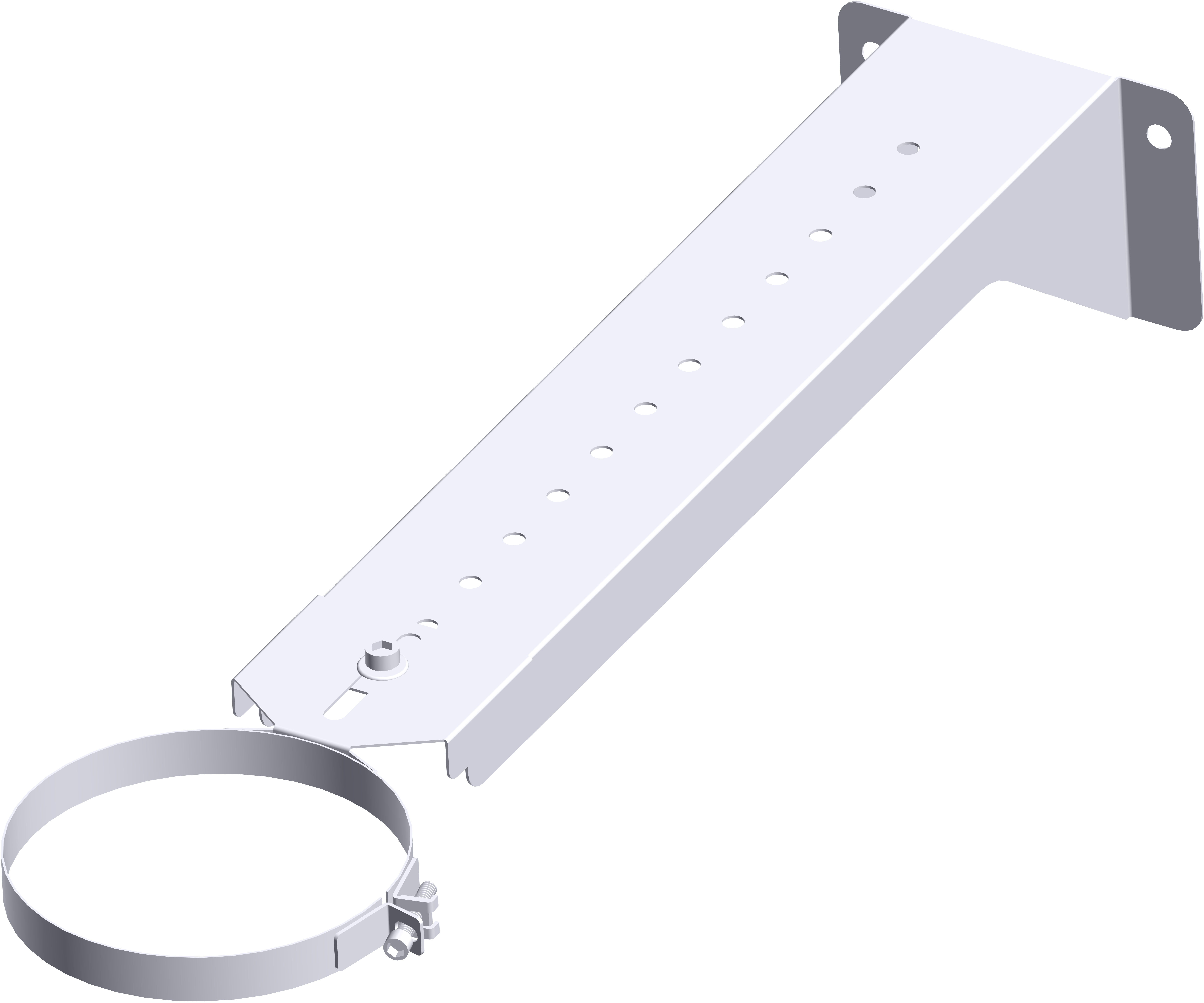 Anclaje recortable largo plano dw blanco ø100