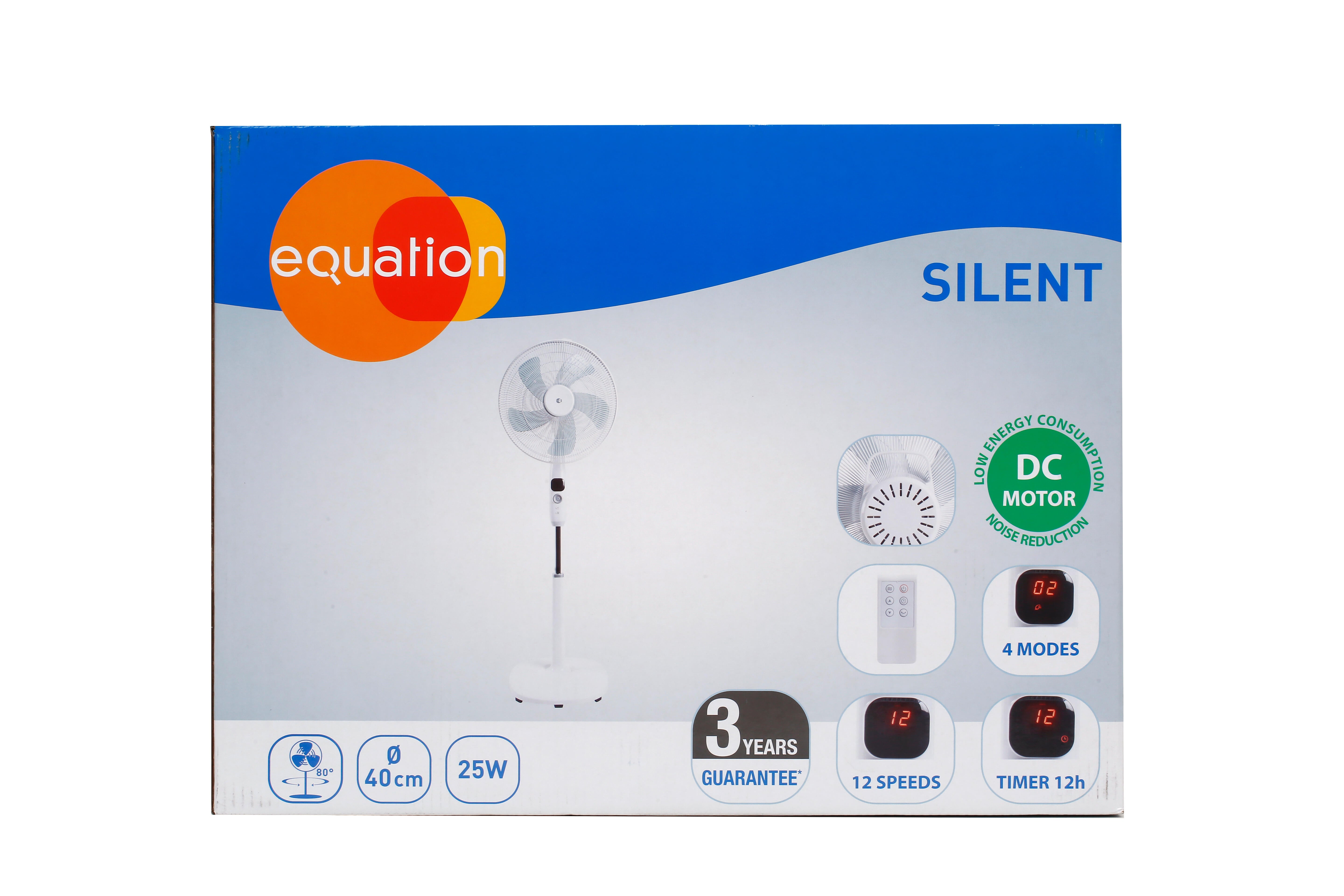Ventilador de pie EQUATION Silent motor DC 25w blanco - 16