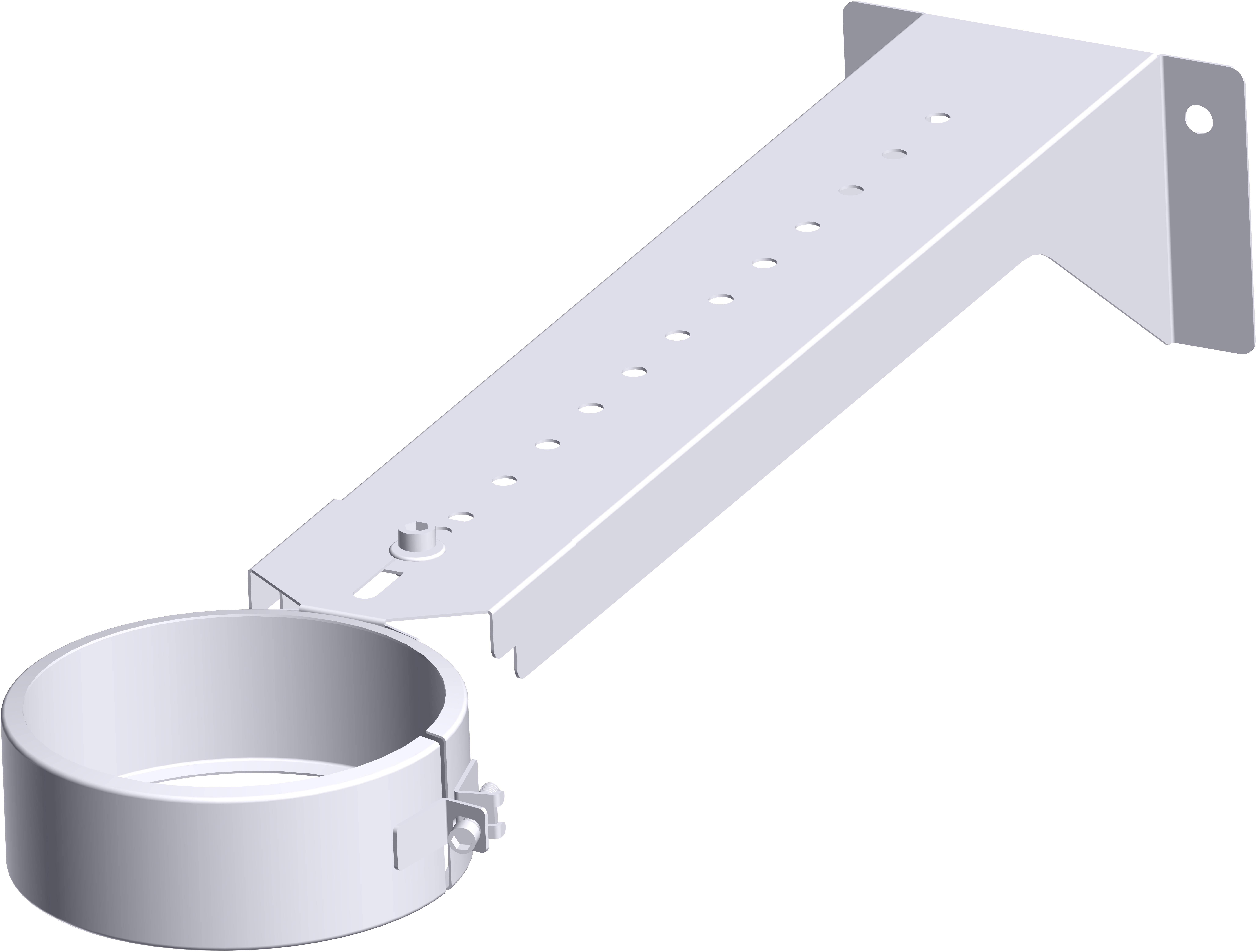Ancl. recor. c/abraza. l =250-430 mm blanco tubo aislado gama dw ø80/140 dinak