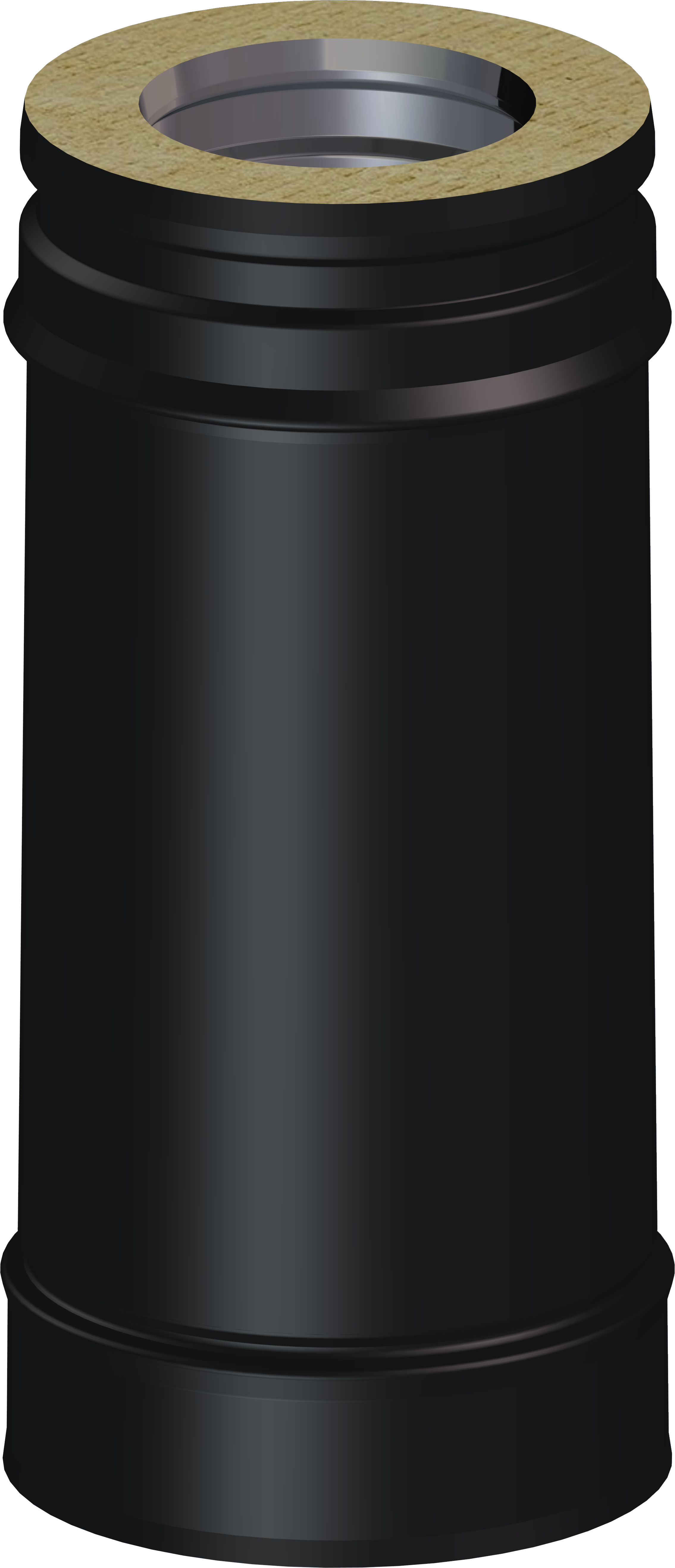 Tubo para estufa de pellet dw aislado 316l/304 270mm ø100 negro